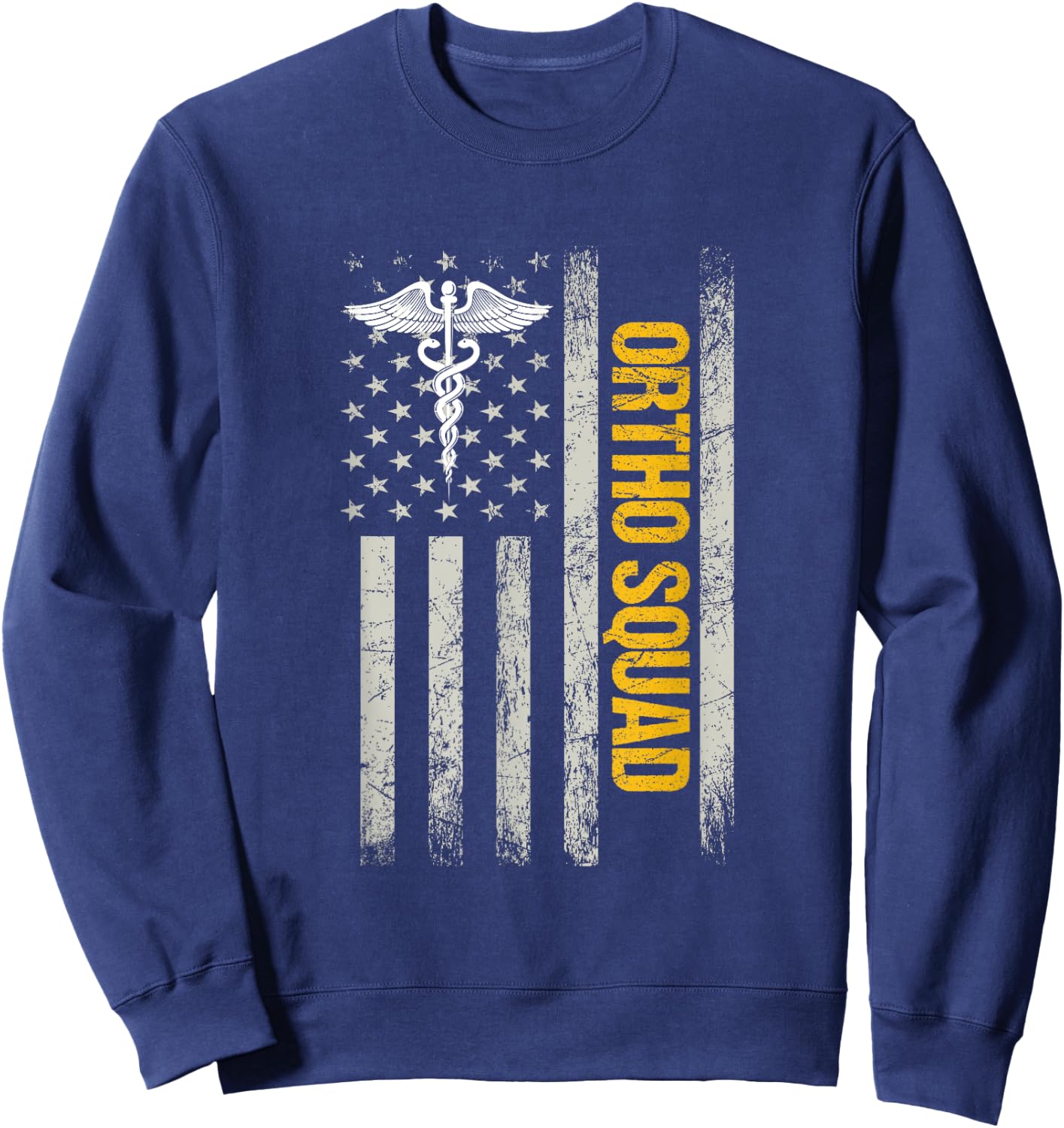 Orthopedic Surgeon Ortho Squad USA Flag Orthopedist Men Sweatshirt - Sweatshirt | Navy