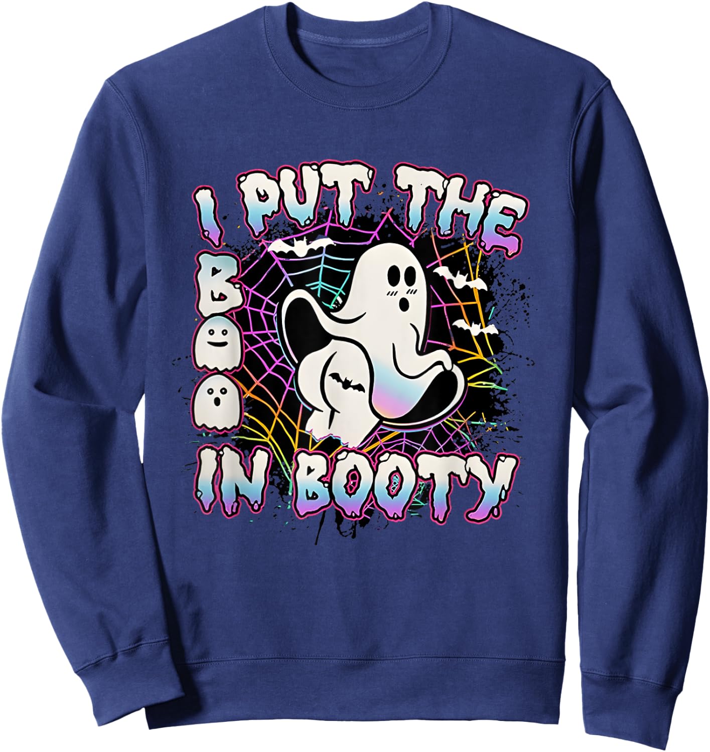 I Put The Boo In Booty Funny Girls Halloween Tattoo Costume Sweatshirt - Sweatshirt | Navy