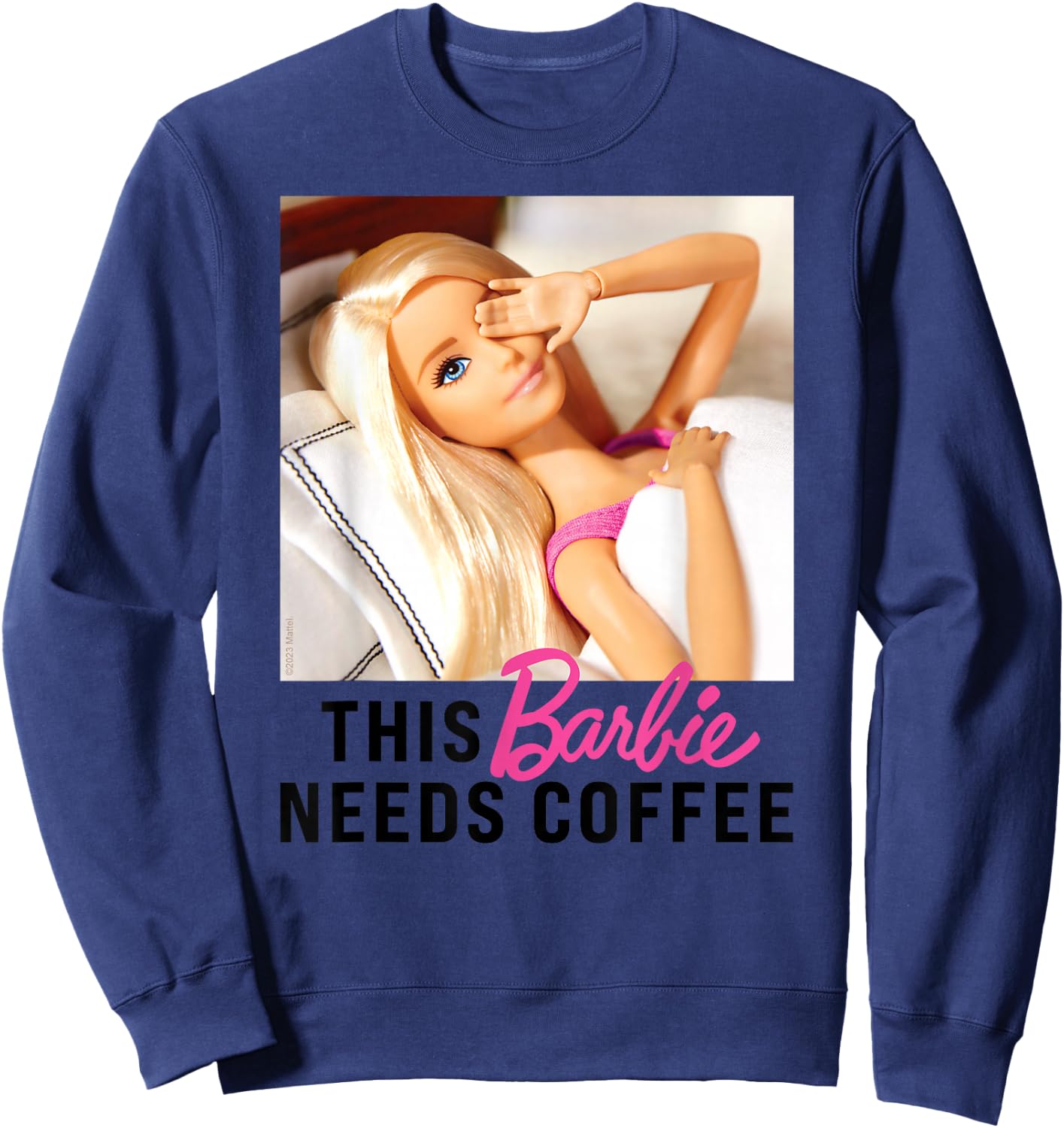 Barbie - This Barbie Needs Coffee Sweatshirt - Sweatshirt | Navy