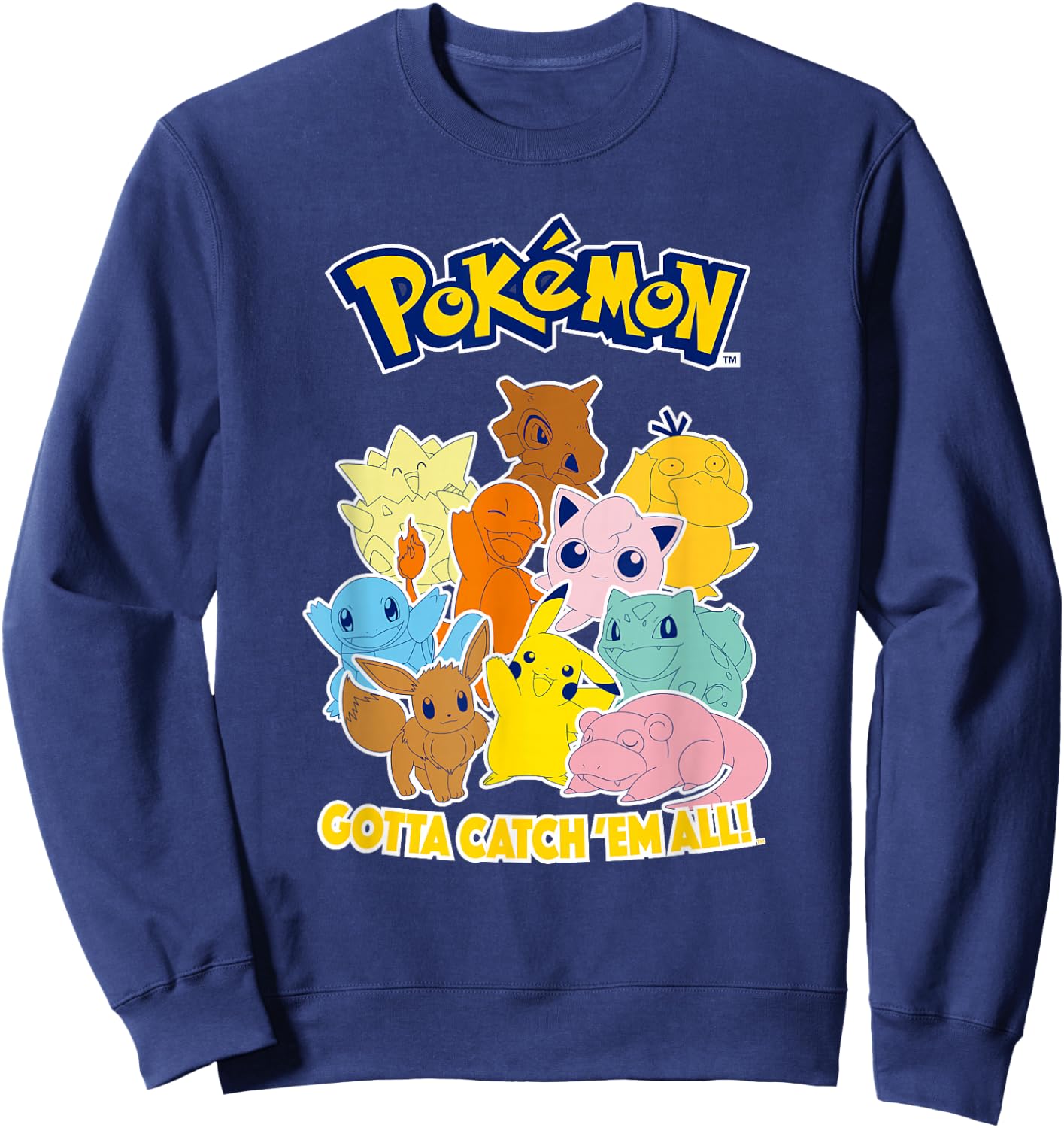 Pokémon Group Shot Gotta Catch 'Em All Cute Poster Sweatshirt - Sweatshirt | Navy