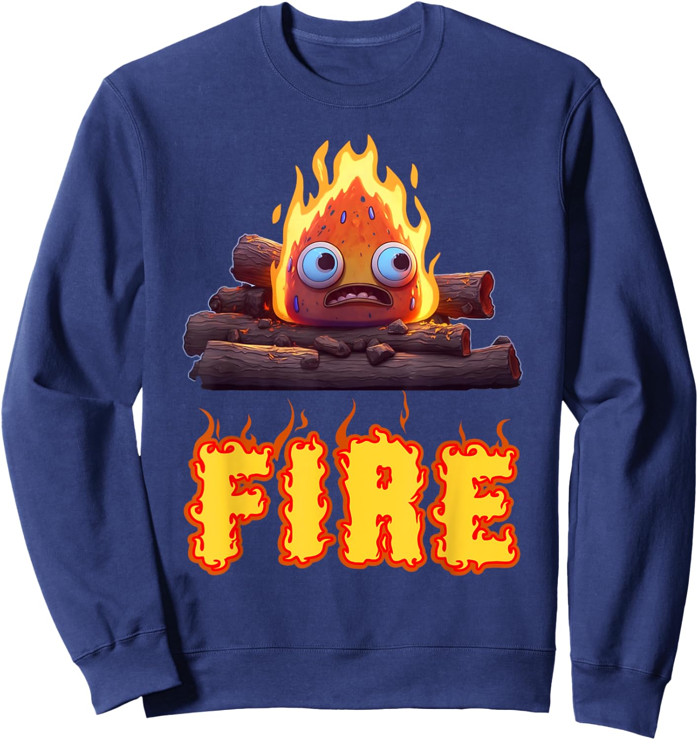 Fire Halloween Costume Fire and Ice Matching Couples Sweatshirt - Sweatshirt | Navy