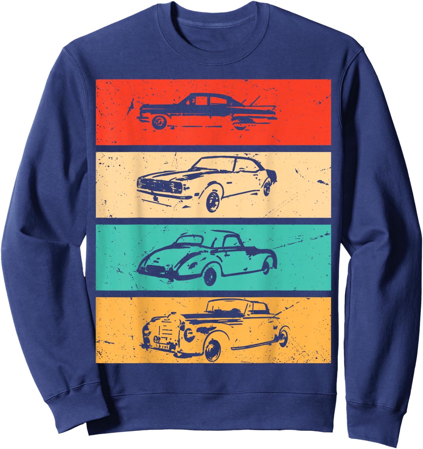 Vintage Cars - 80s & 90s Graphic Retro Sweatshirt - Sweatshirt | Navy