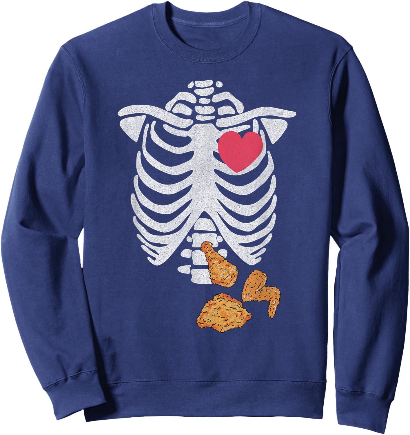 Fried Chicken Lover Halloween Skeleton Xray Costume Sweatshirt - Sweatshirt | Navy