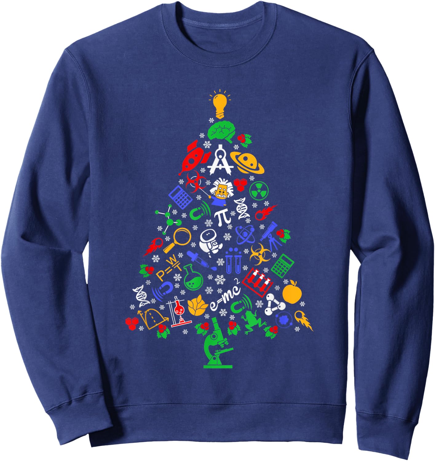 Physics Chemistry Men Women Kids Ugly Science Christmas Sweatshirt - Sweatshirt | Navy