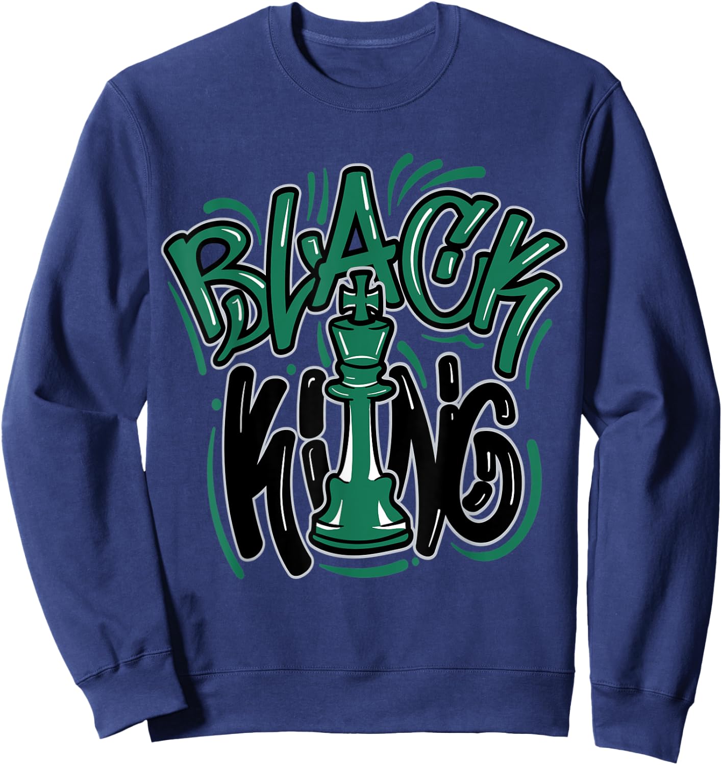 Black King Match 3s Retro Pine Green Sweatshirt - Sweatshirt | Navy