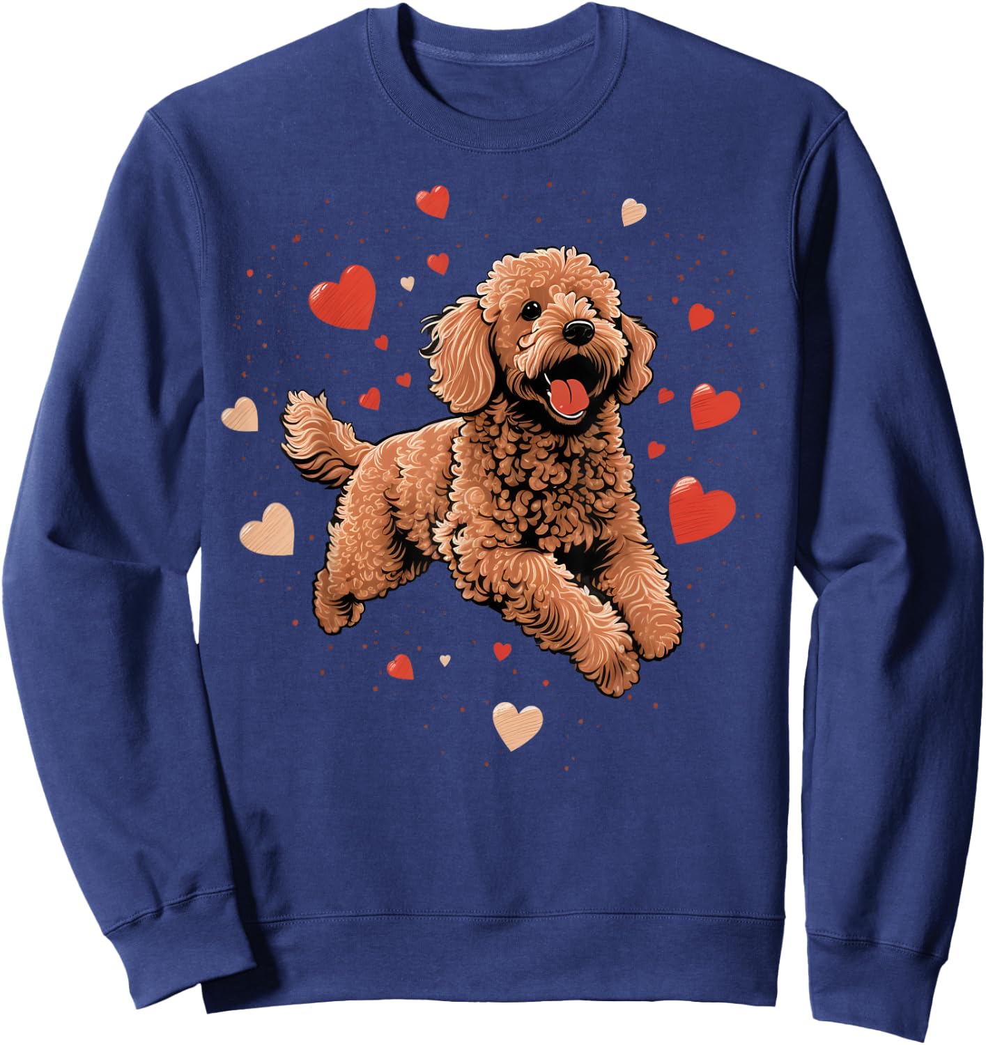 Goldendoodle Love Heart on Golden Doodle Lover Sweatshirt - Sweatshirt | Navy