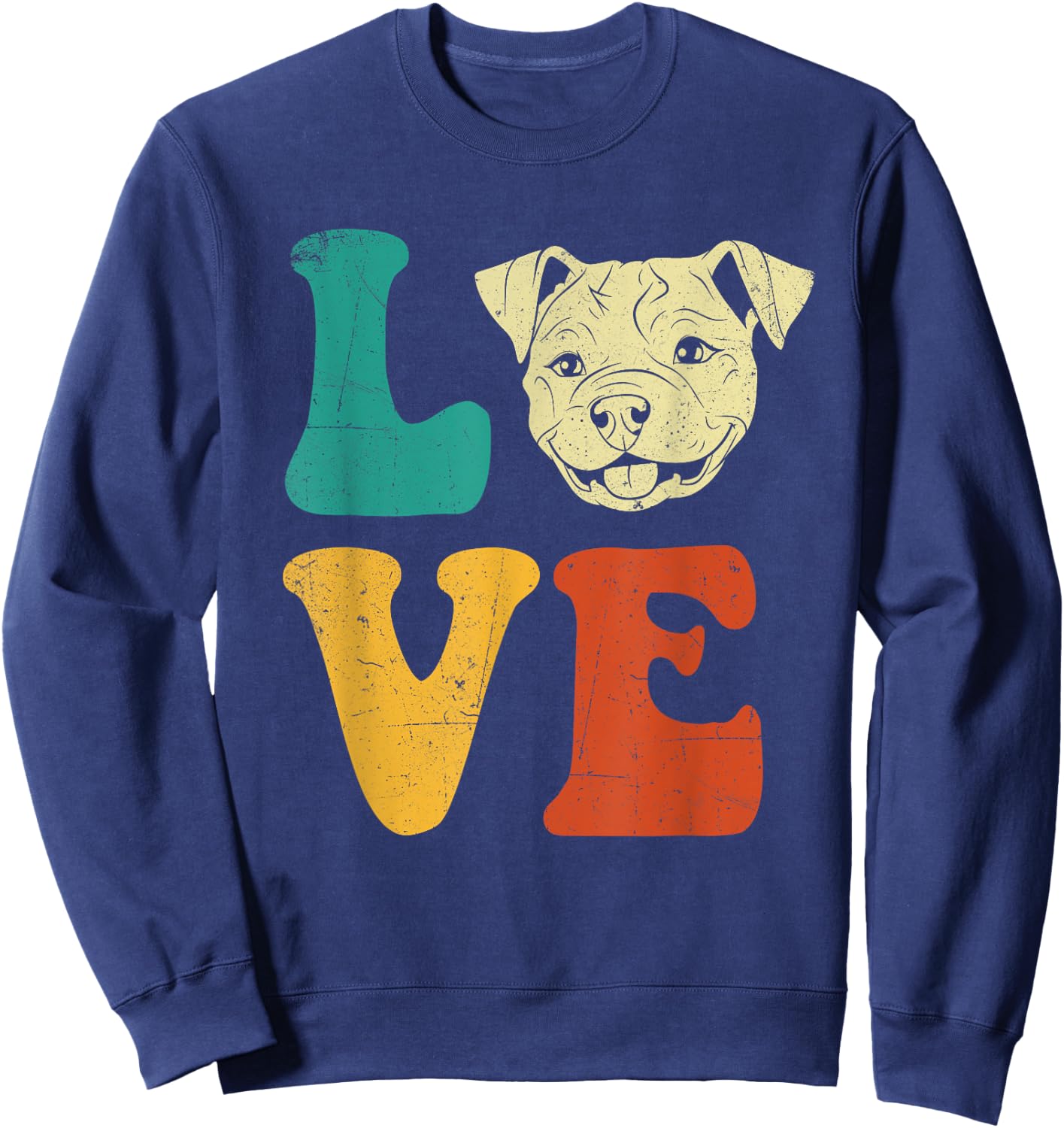 Love Pitbull Terrier Dog Breeder Canine Lover Pet Trainer Sweatshirt - Sweatshirt | Navy