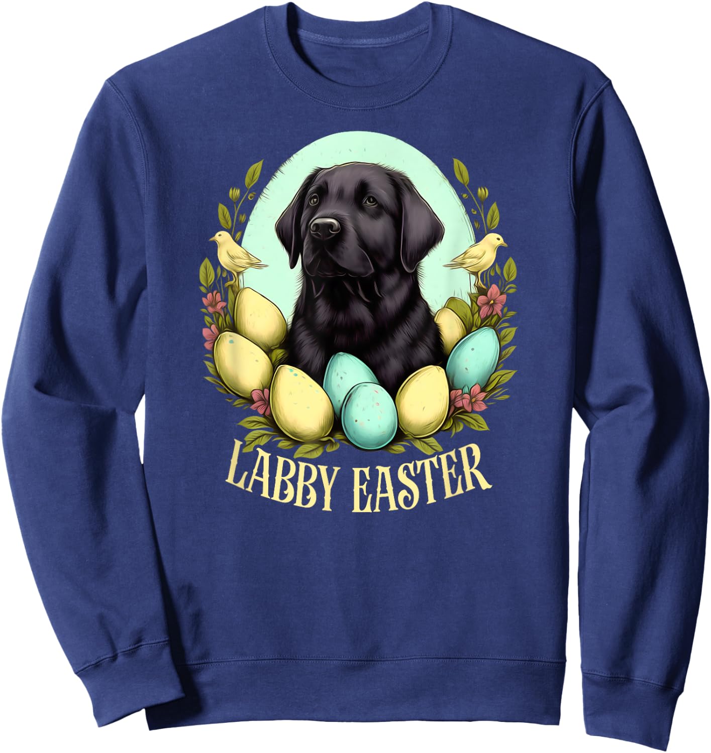 Labby Easter - Black Lab Sweatshirt - Sweatshirt | Navy