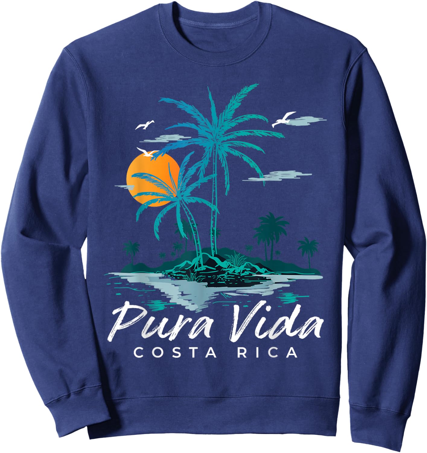 Costa Rica Pura Vida Shirt Retro Costa Rica Shirt Pura Vida Sweatshirt - Sweatshirt | Navy