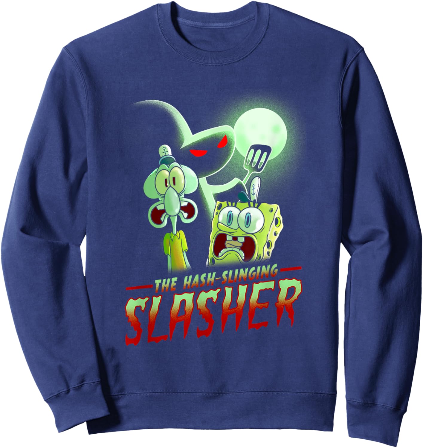 SpongeBob SquarePants The Hash Slinging Slasher Spooky Sweatshirt - Sweatshirt | Navy