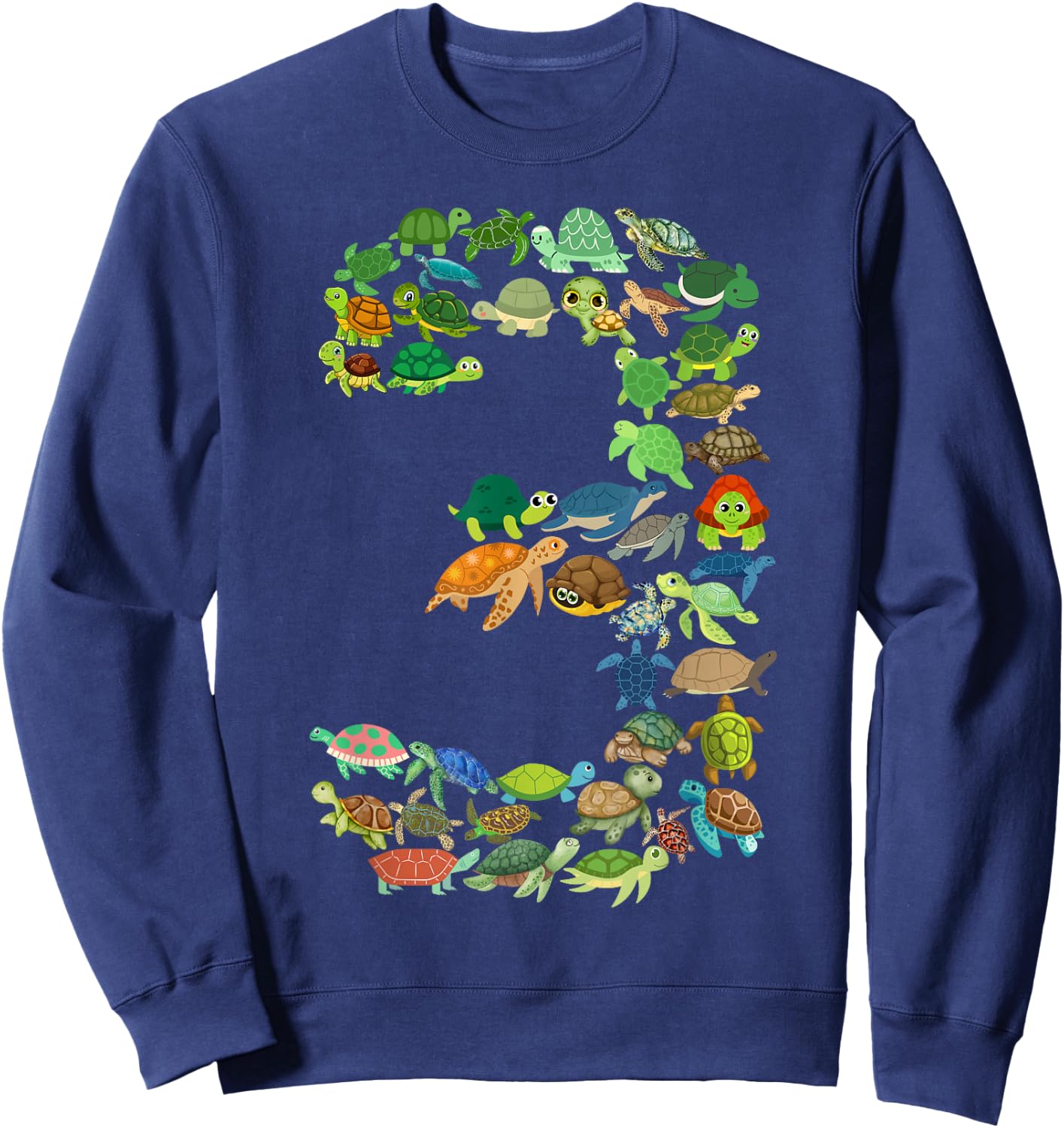 Toddler 3rd Birthday Sea Turtle Tortoise Themed 3 Year Old Sweatshirt - Sweatshirt | Navy