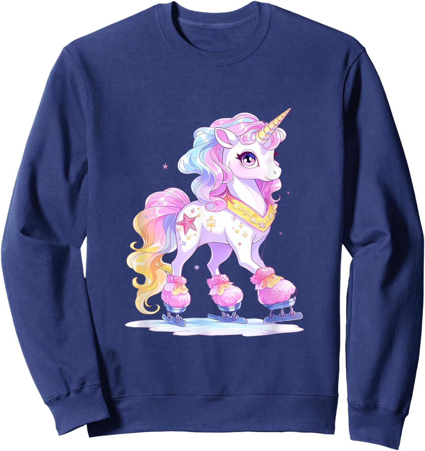 Unicorn Ice Skates Figure Skating Ice Skates Children Sweatshirt - Sweatshirt | Navy