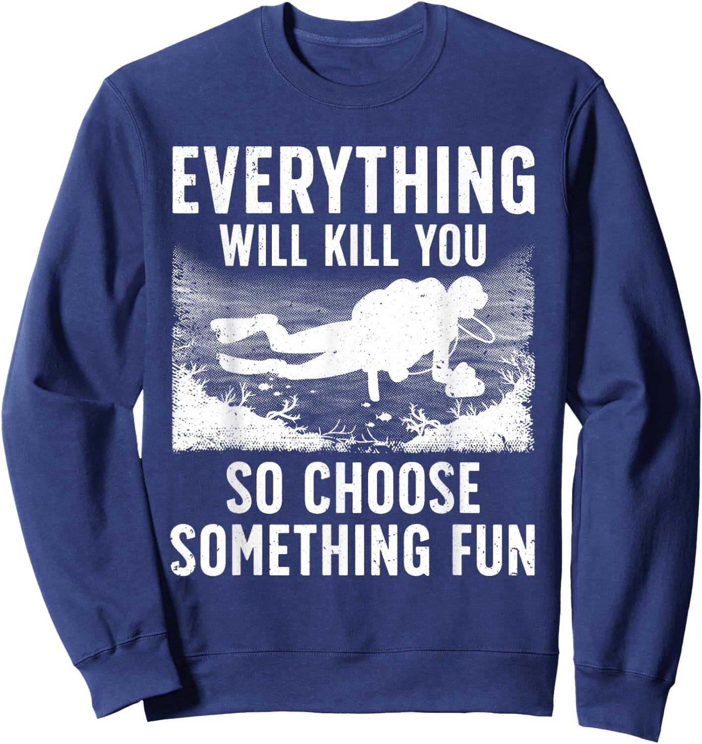 Funny Scuba Diving Women Scuba Diver Spearfishing Sweatshirt - Sweatshirt | Navy