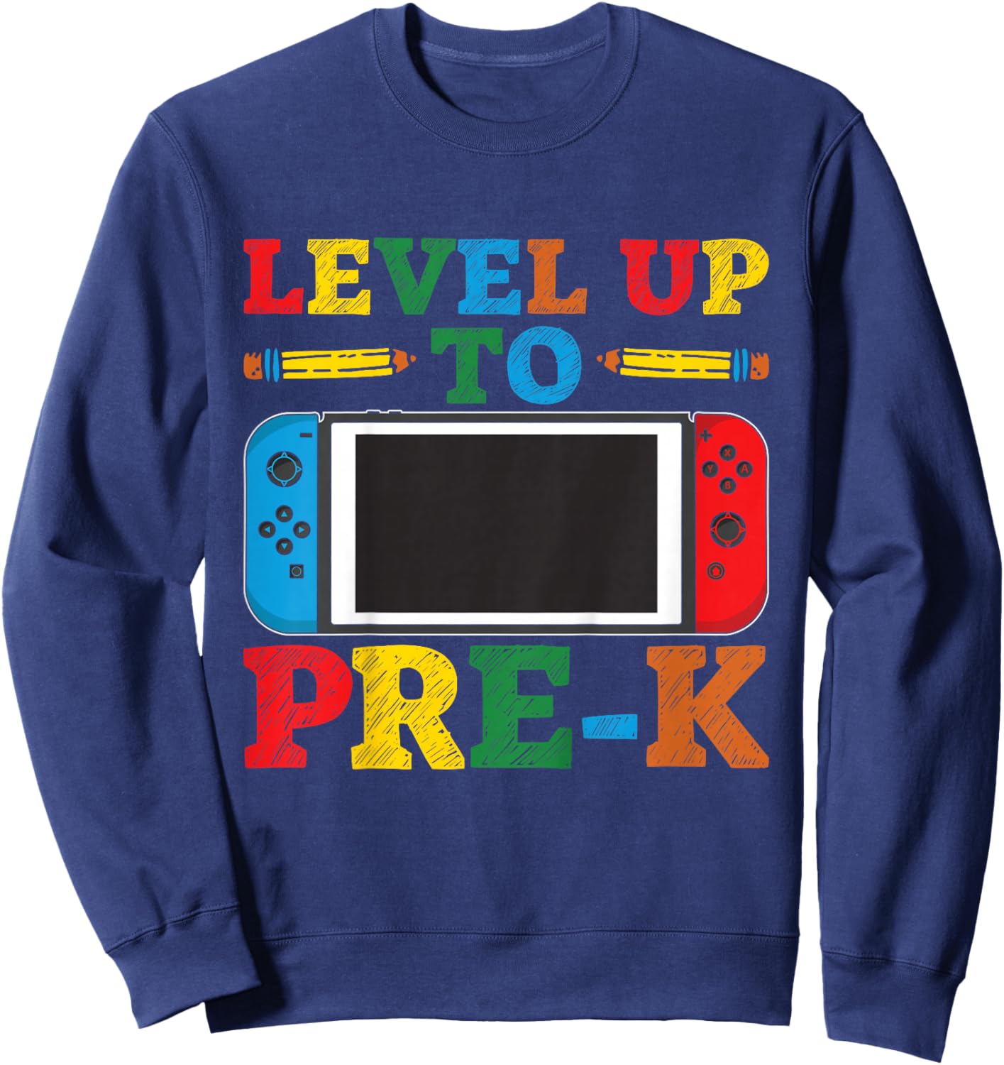 Kids Level Up To Pre-K Back To School 1st Day Of Pre-K Boys Sweatshirt - Sweatshirt | Navy