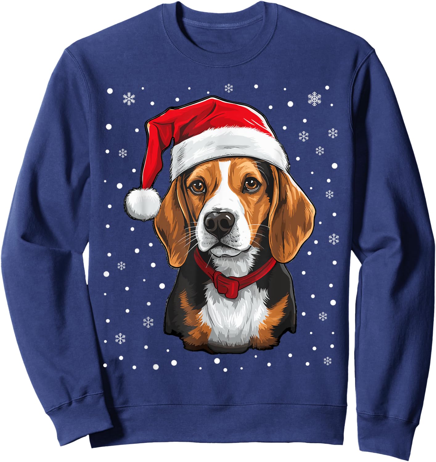 Beagle Dog Christmas Santa Hat Xmas Pajama for Adults kids Sweatshirt - Sweatshirt | Navy