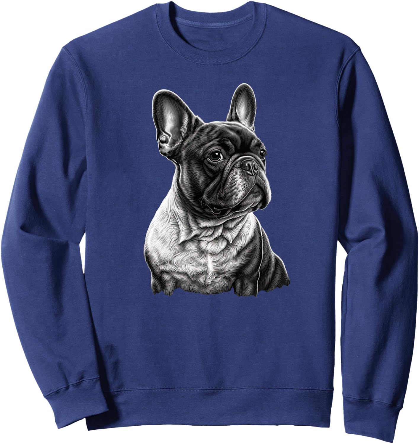 Funny French Bulldog Frenchie Black and White Women Girls Kids Sweatshirt - Sweatshirt | Navy
