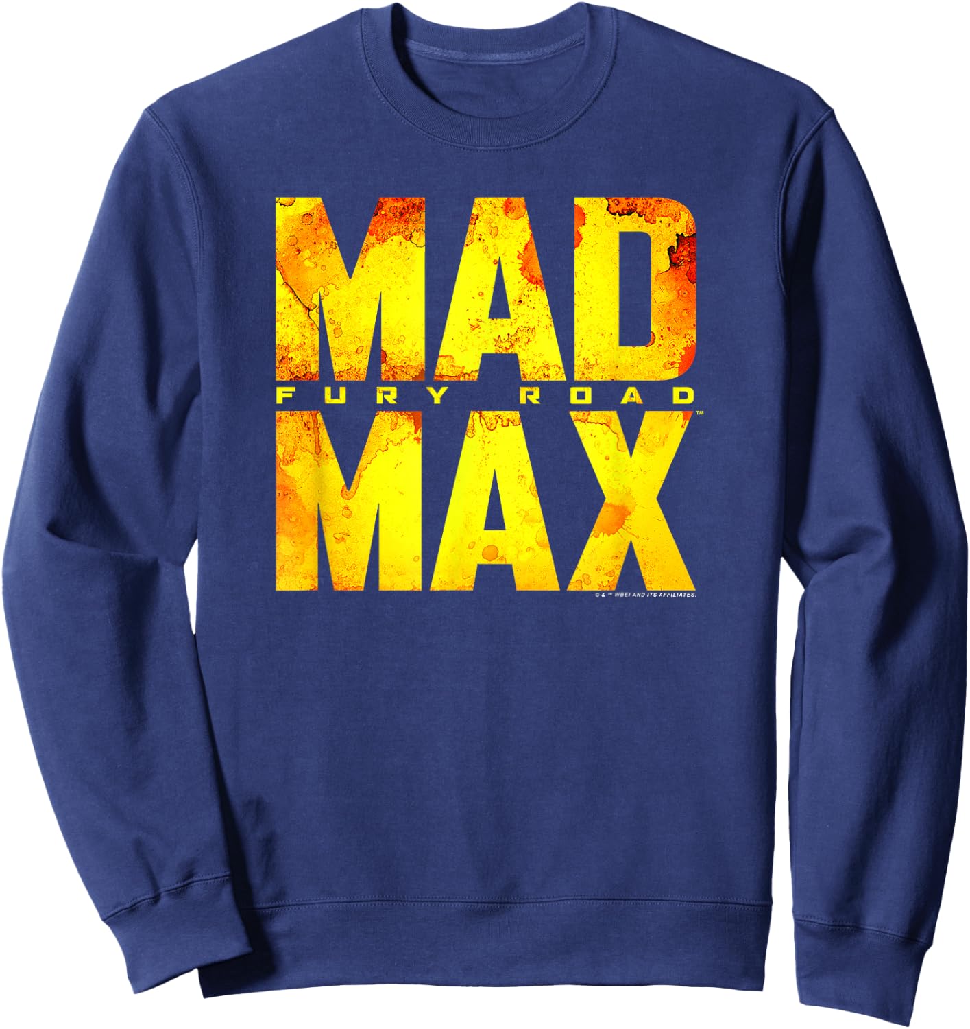 WB100 Mad Max Fury Road Bold Gold Stack Movie Logo Sweatshirt - Sweatshirt | Navy