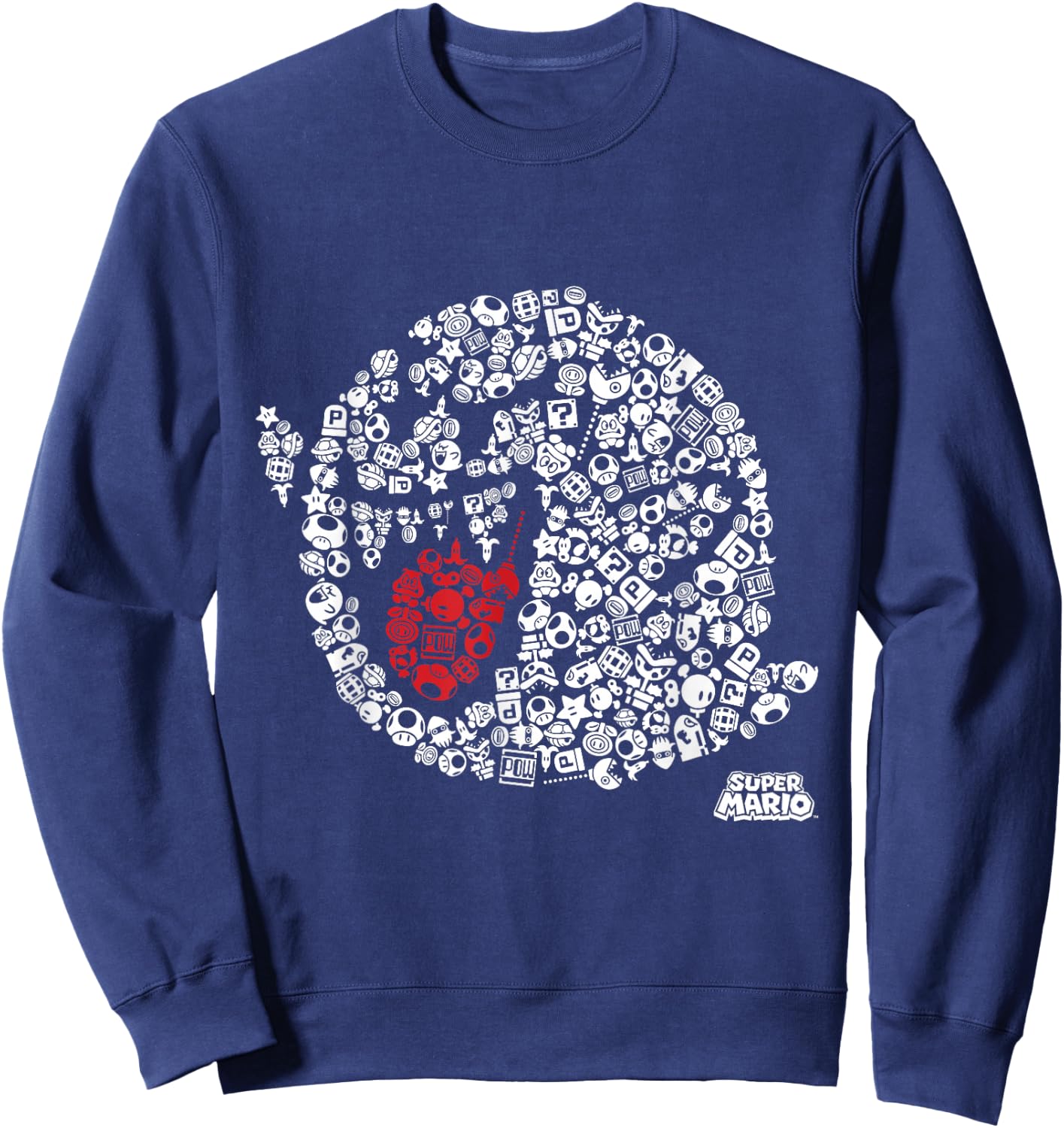Nintendo Super Mario Iconic Boo Portrait Graphic Sweatshirt - Sweatshirt | Navy