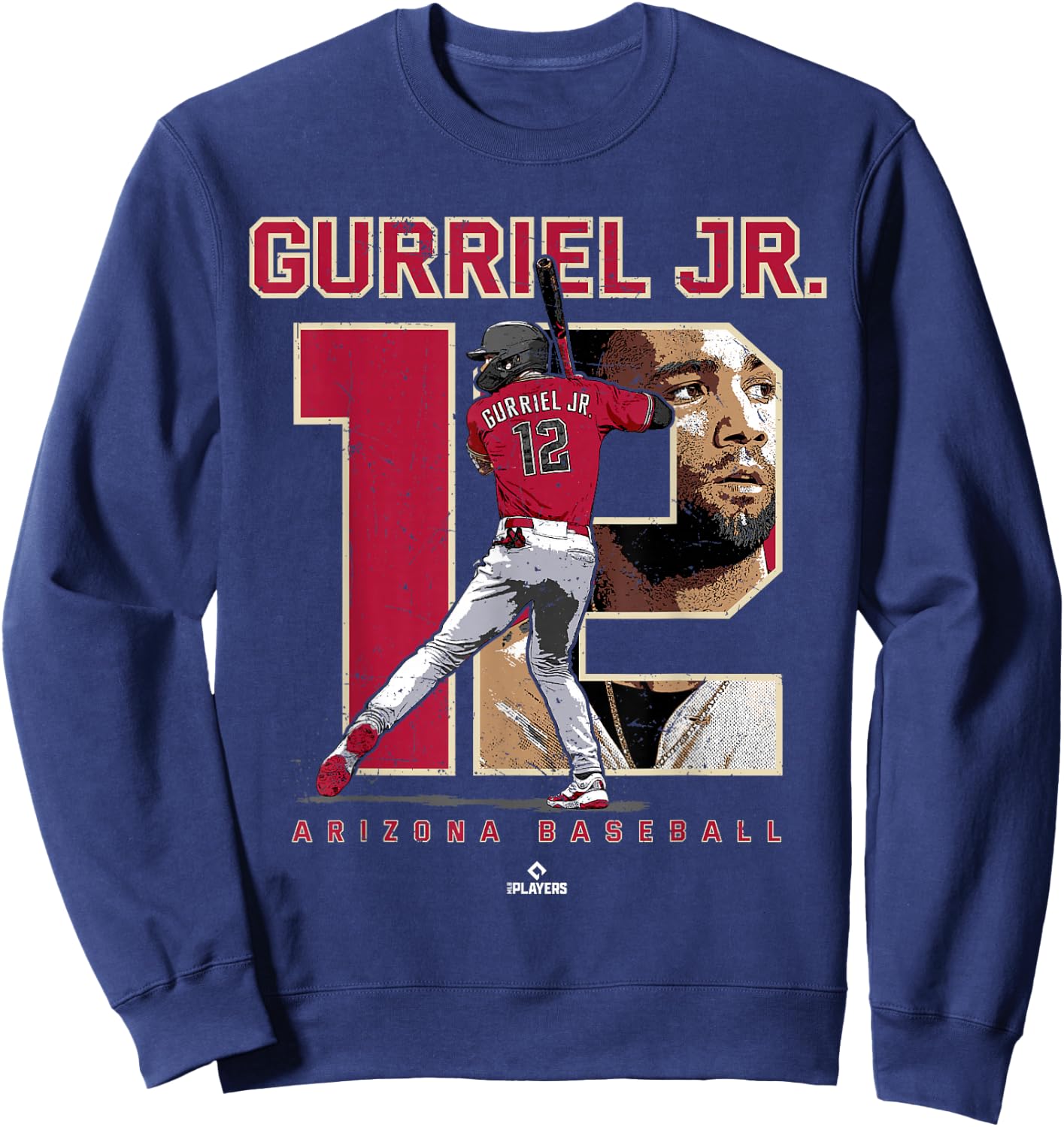 Number and Portrait Lourdes Gurriel Jr Arizona MLBPA Sweatshirt - Sweatshirt | Navy