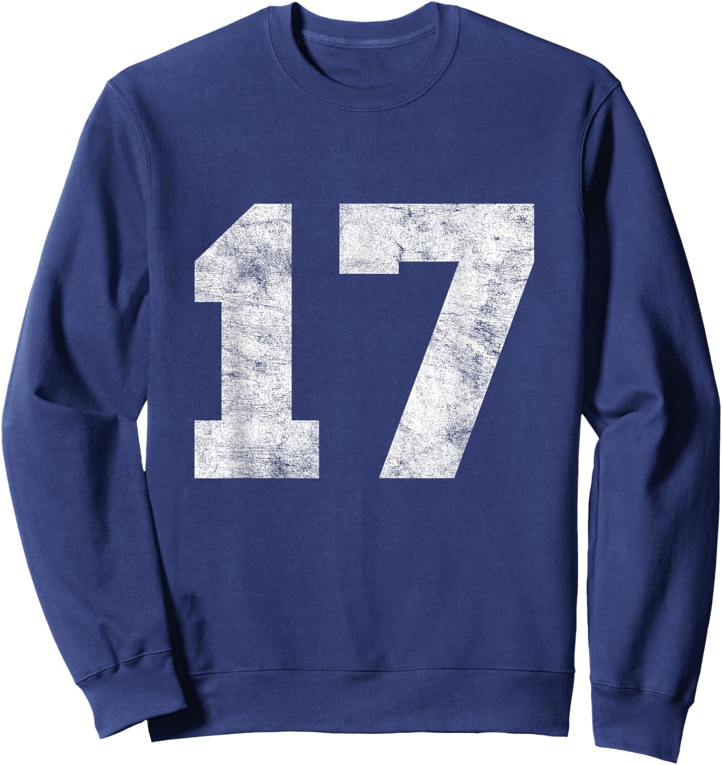 Vintage Lucky Number 17 Birthday Sports Player Team Athlete Sweatshirt - Sweatshirt | Navy