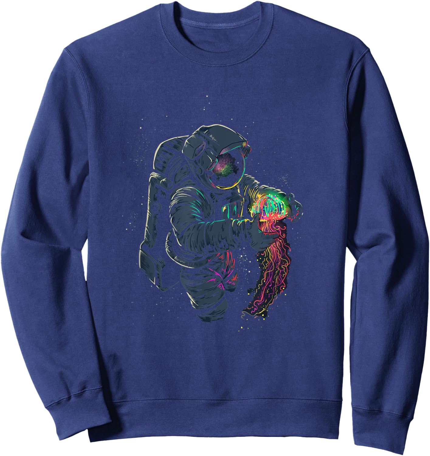 Astronaut jellyfish space universe galaxy moon Sweatshirt - Sweatshirt | Navy