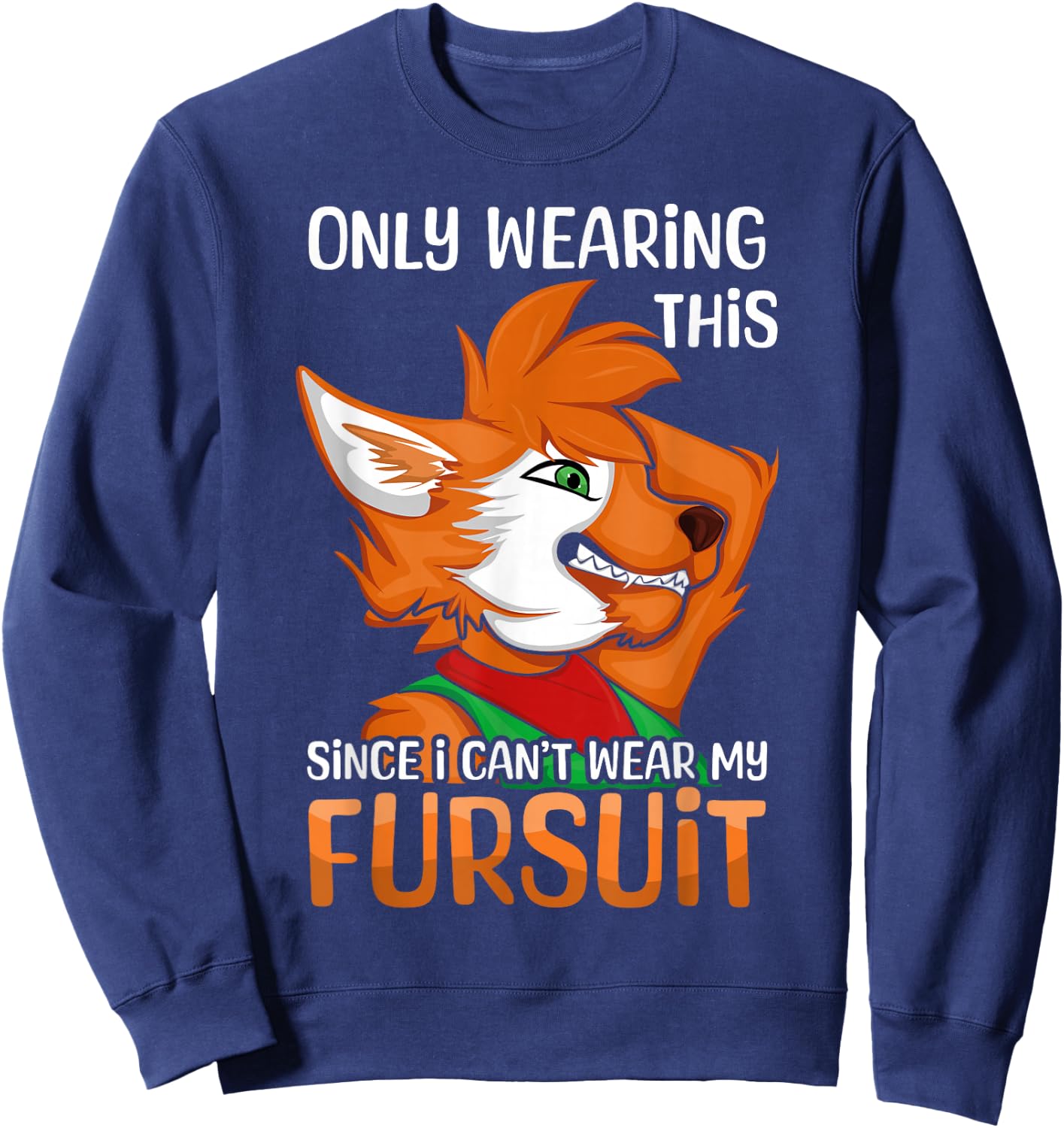Kawaii Fox Proud Furry Tail Ear Furry Person Cosplay Fursuit Sweatshirt - Sweatshirt | Navy