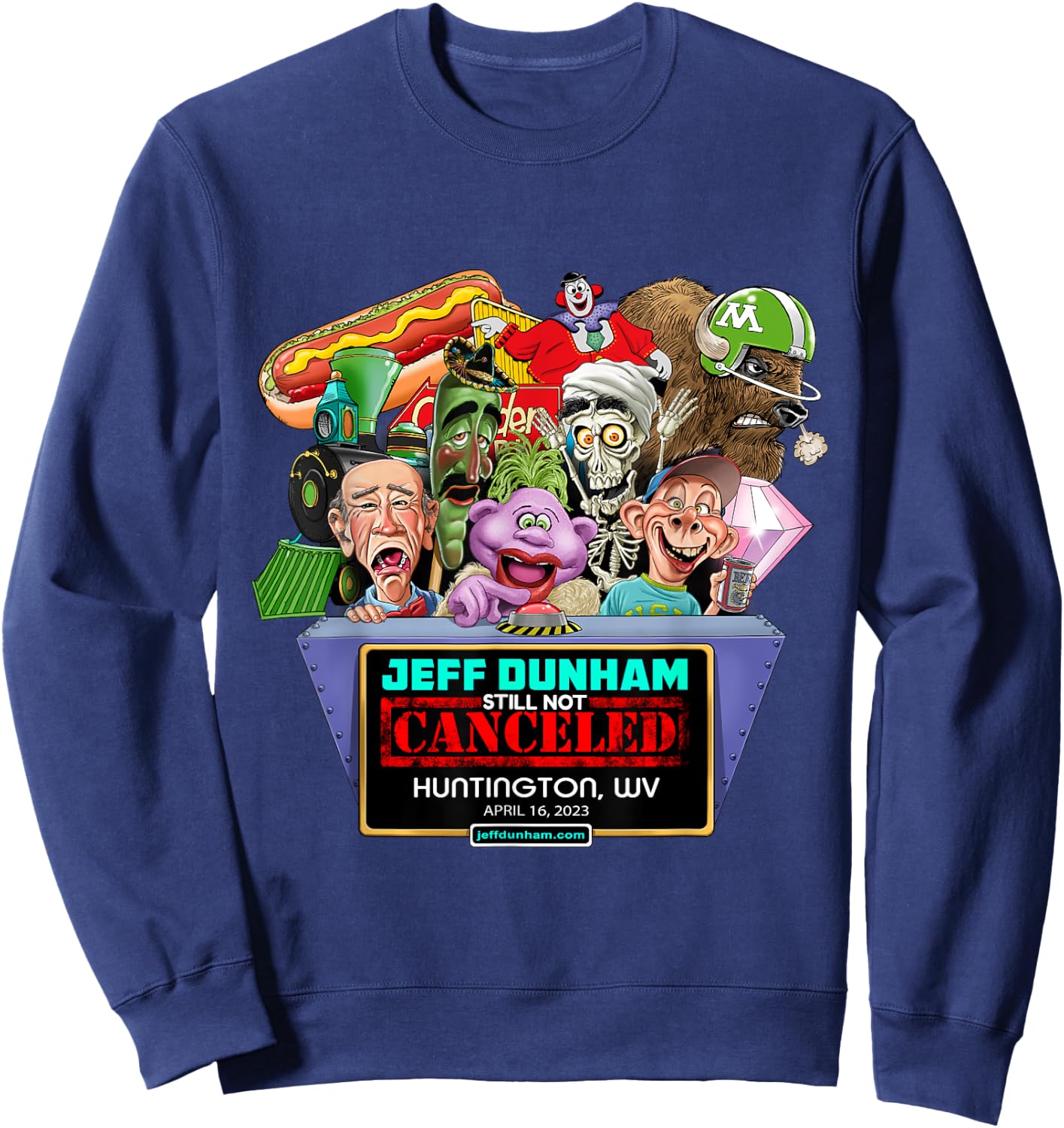 Jeff Dunham Huntington, WV (2023) Sweatshirt - Sweatshirt | Navy