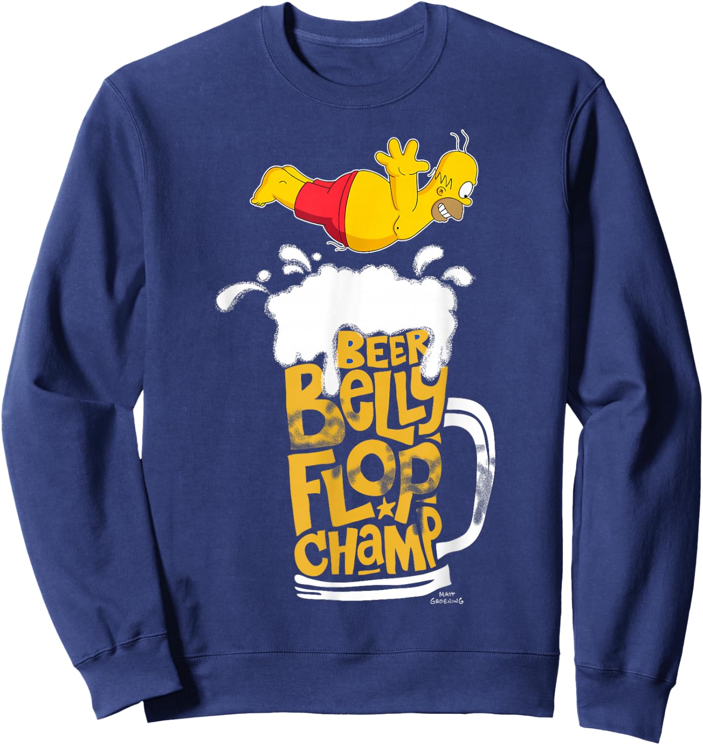 The Simpsons Homer Beer Belly Flop Champ C2 Sweatshirt - Sweatshirt | Navy