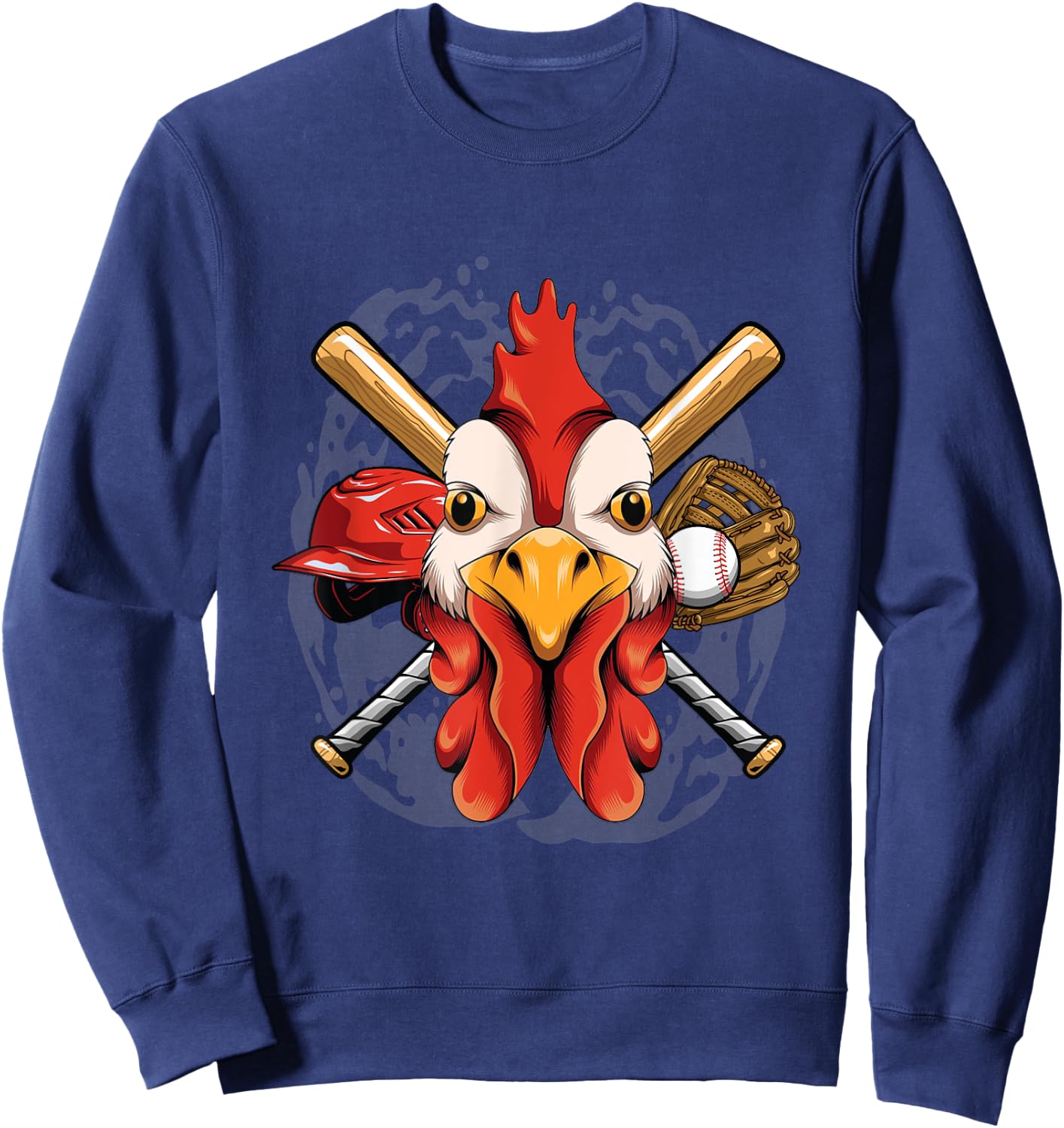 Baseball Player Chicken Pitcher Catcher Baseball Coach Farm Sweatshirt - Sweatshirt | Navy