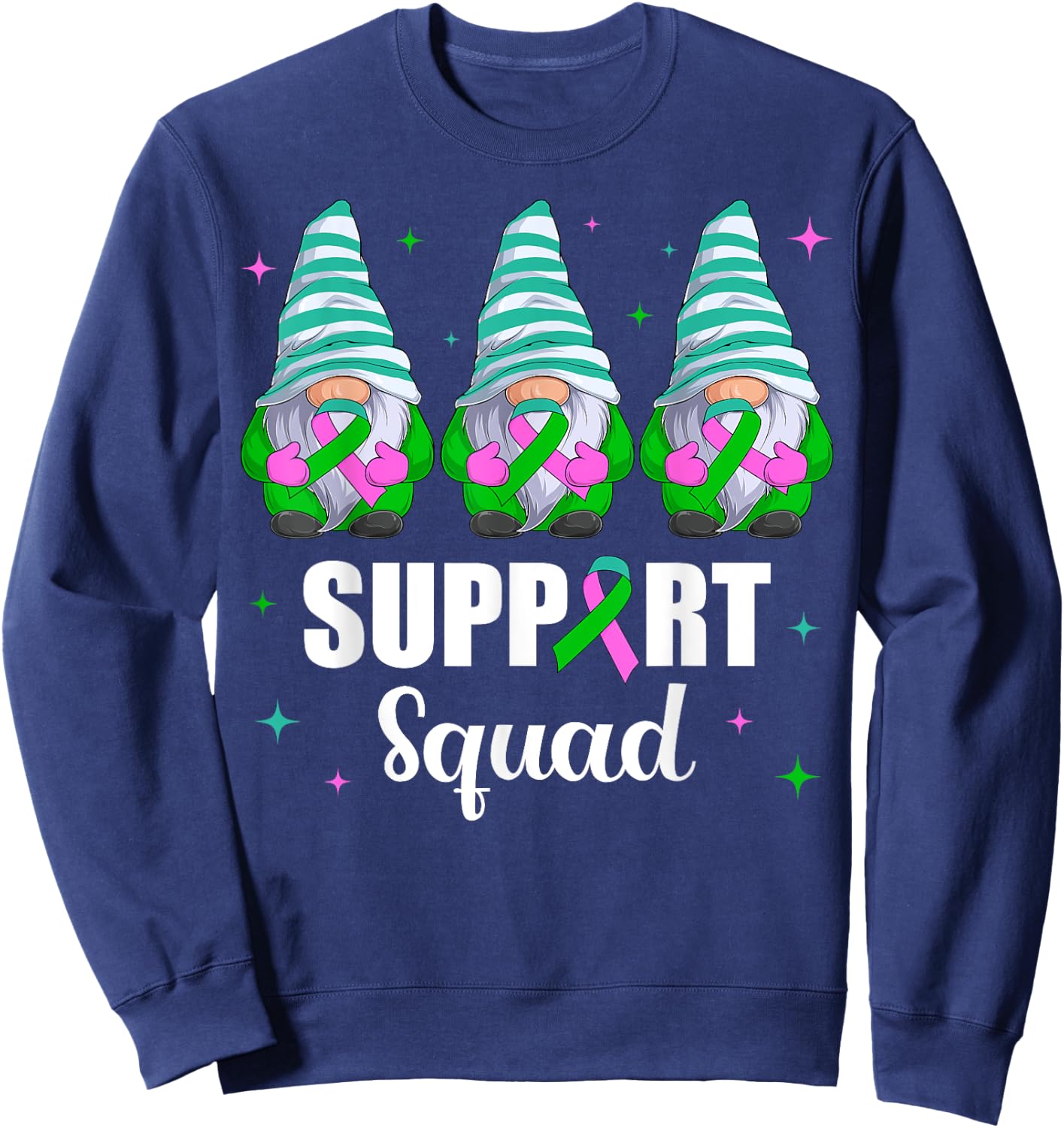 Metastatic Breast Cancer Awareness Shirt Gnome Support Squad Sweatshirt - Sweatshirt | Navy