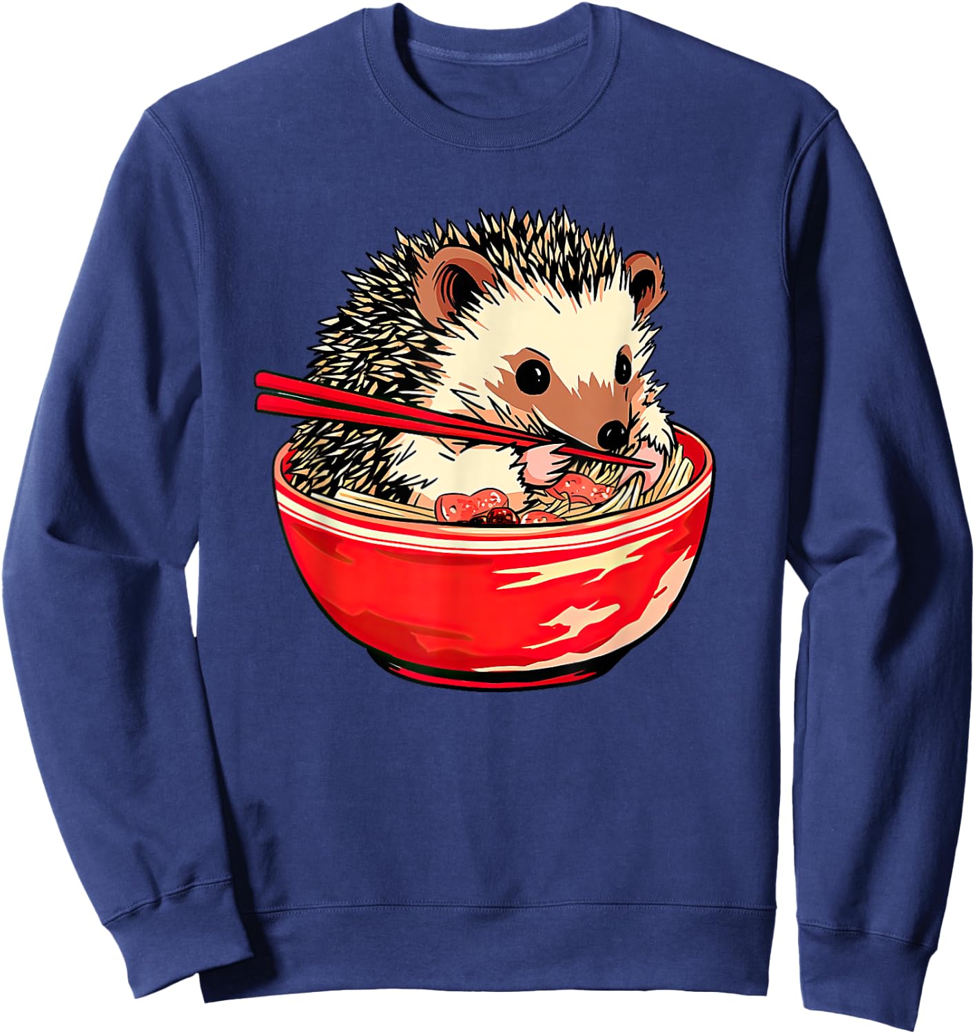 Hedgehog Ramen Funny Pet Japanese Food Sweatshirt - Sweatshirt | Navy