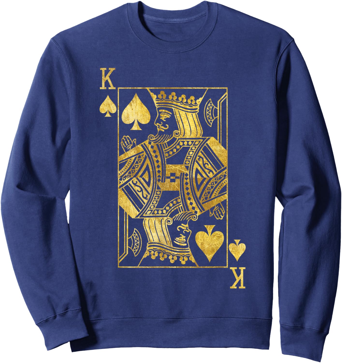 Lucky Poker Cards Knight King of Spade Game Casino Sweatshirt - Sweatshirt | Navy