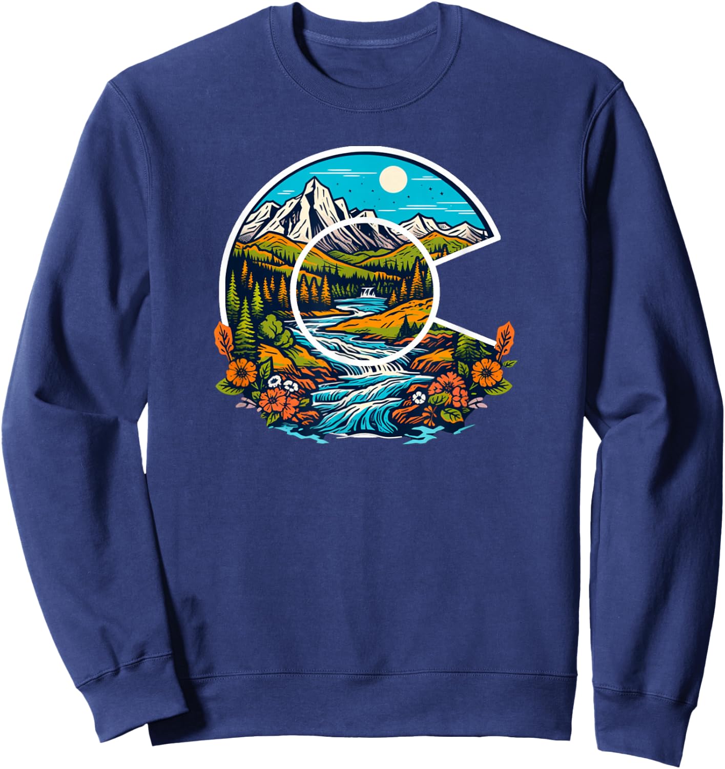 Colorado Outdoor Adventure Colorado Art Sweatshirt - Sweatshirt | Navy