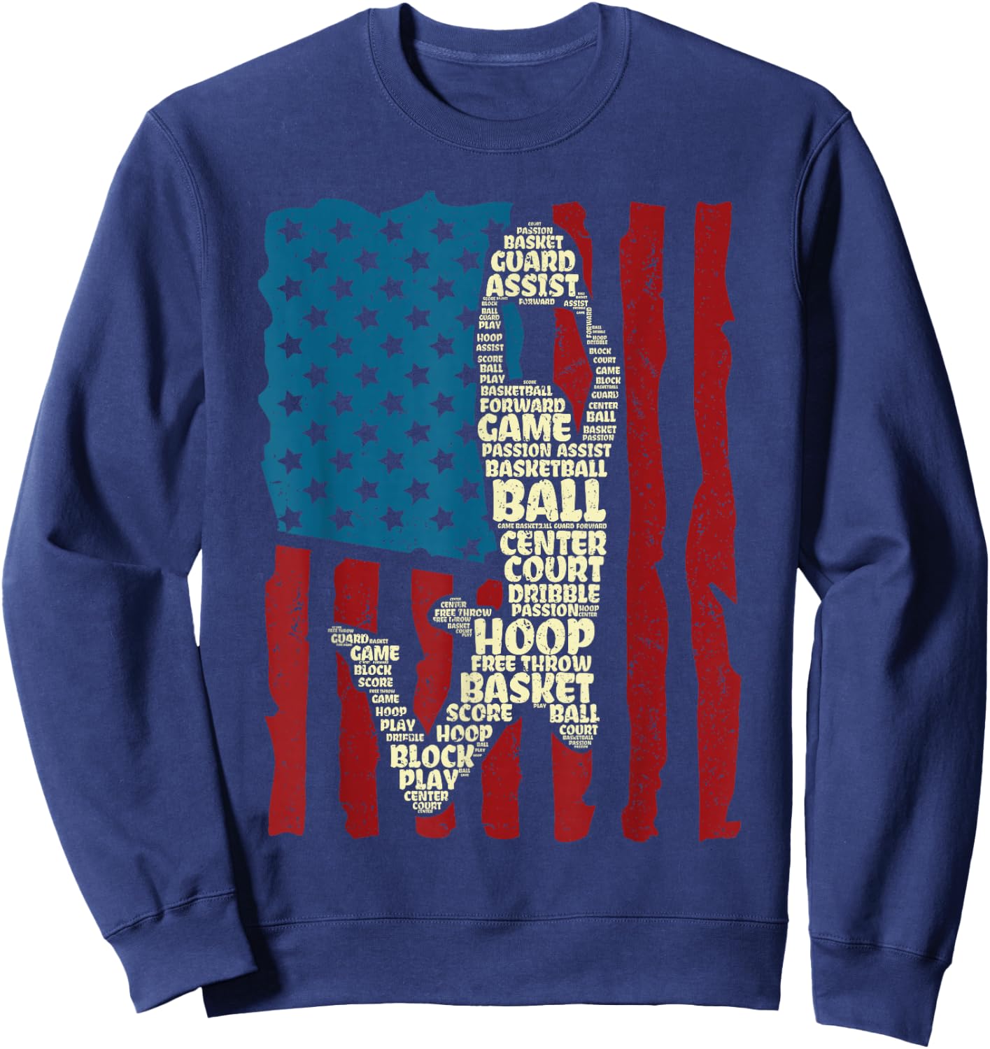 Basketball Men Boys Sweatshirt - Sweatshirt | Navy