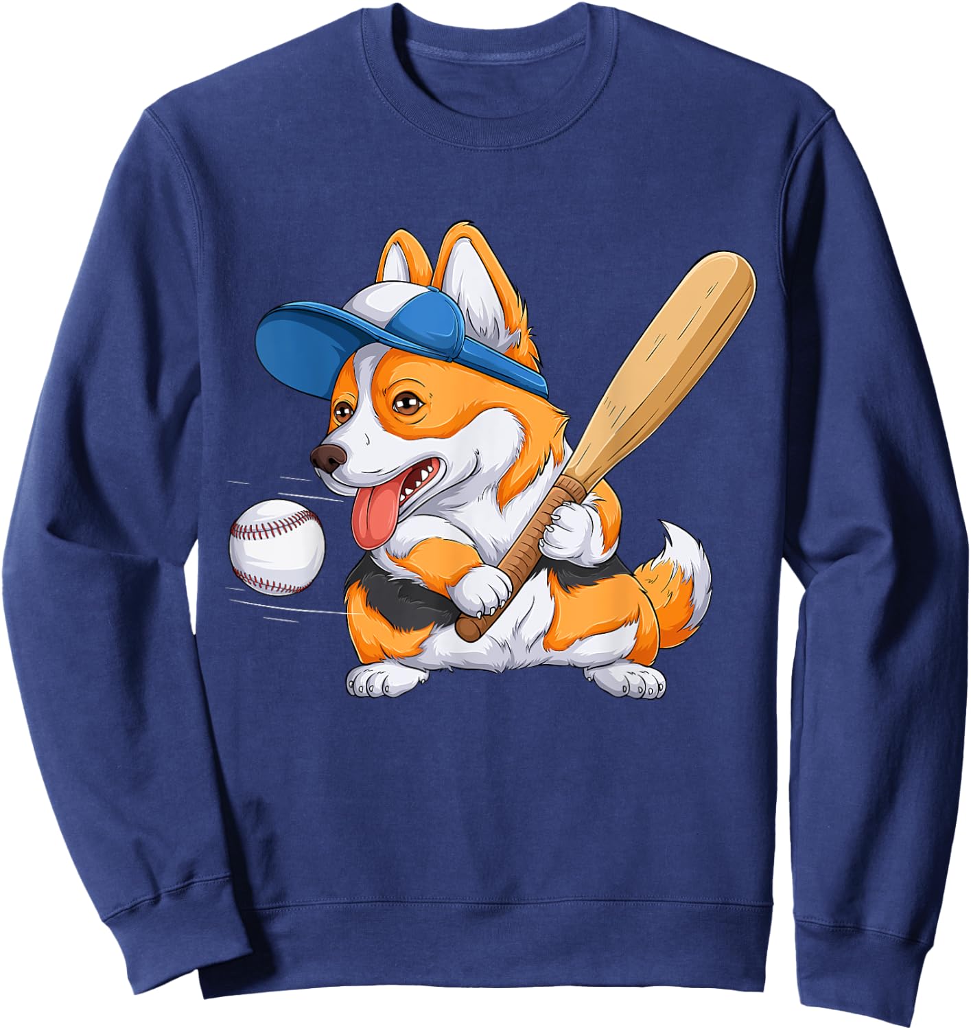 Corgi puppy Corgi baseball for Pet Lovers Women men Kids Sweatshirt - Sweatshirt | Navy