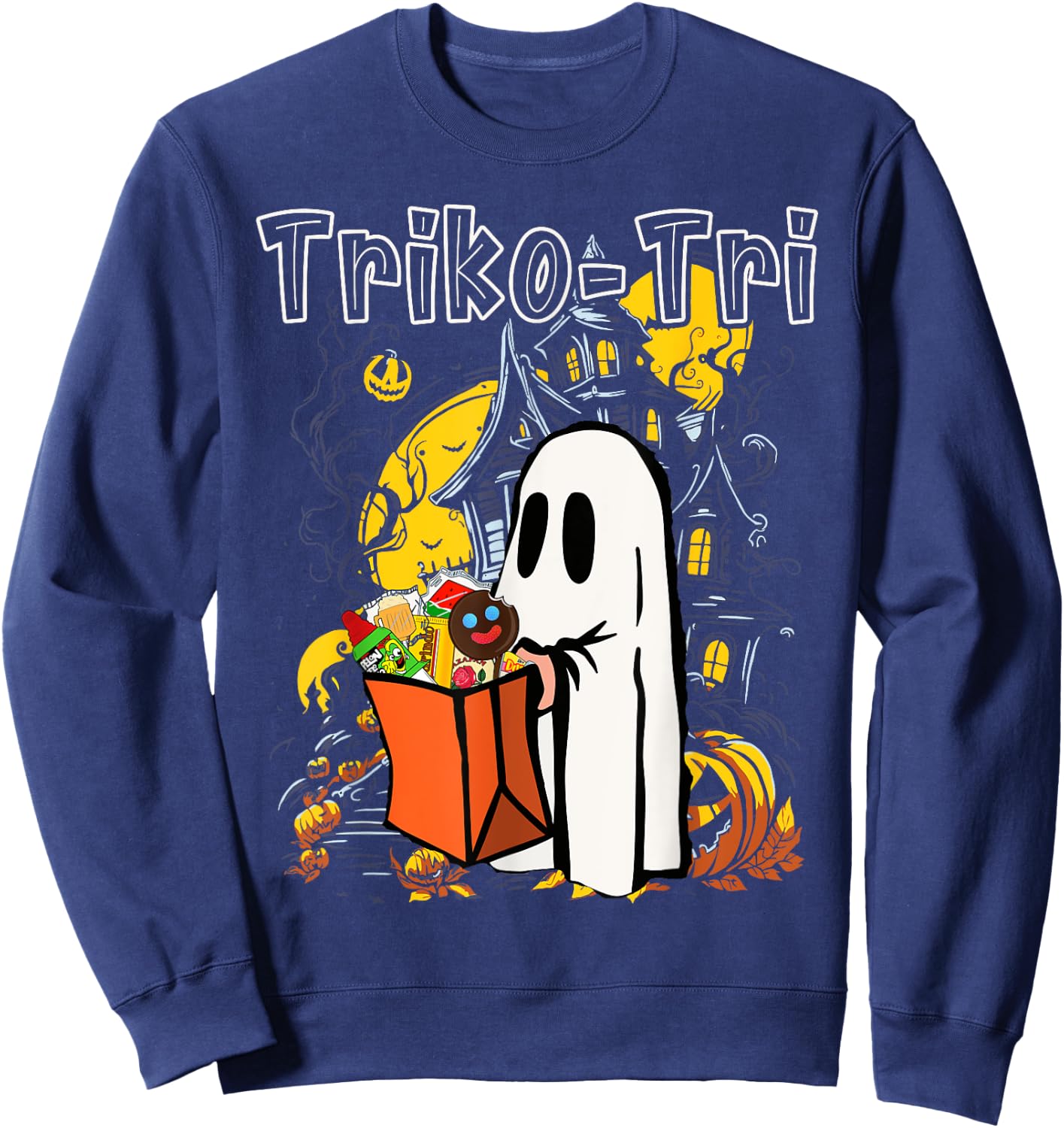 Triko-tri Funny Spanish Halloween Sweatshirt - Sweatshirt | Navy