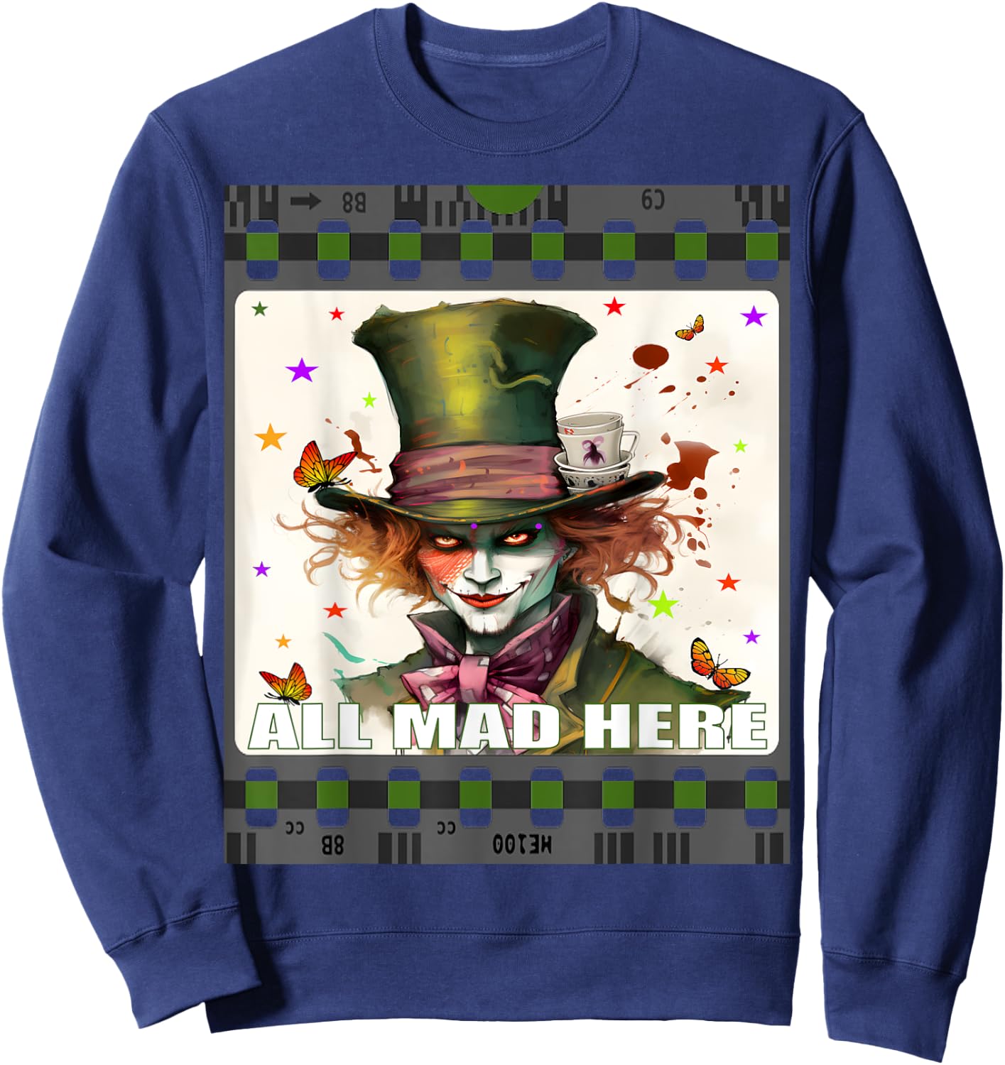 Mad Hatter Men Women Boys Girls Alice in Wonderland Sweatshirt - Sweatshirt | Navy