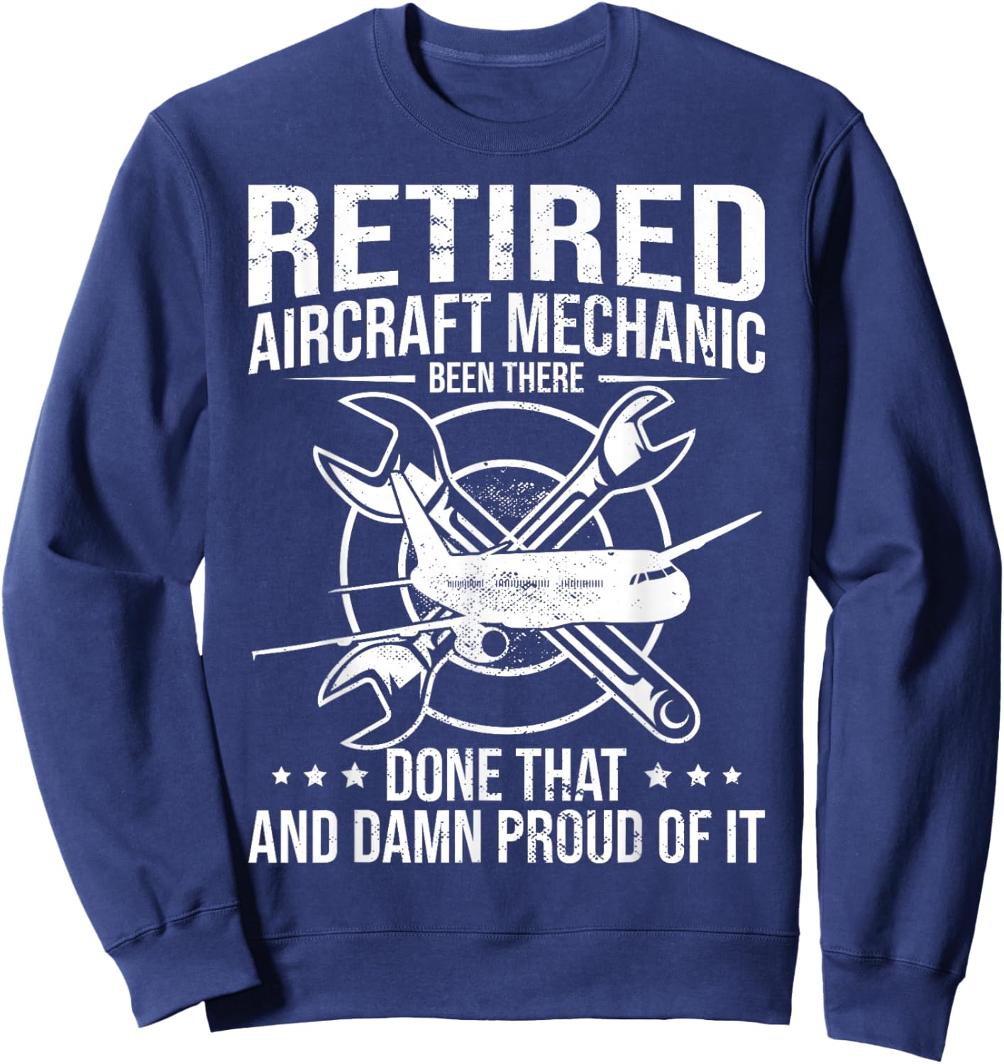 Retired Aircraft Mechanic Airplane Maintenance Technician Sweatshirt - Sweatshirt | Navy
