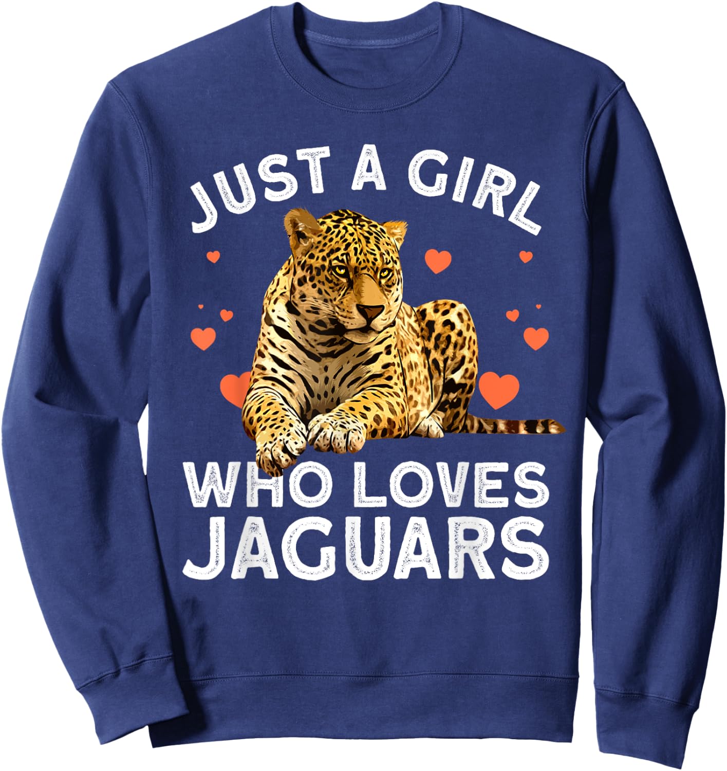 Cool Jaguar Design Girls Cat Animal Jaguar Lover Sweatshirt - Sweatshirt | Navy