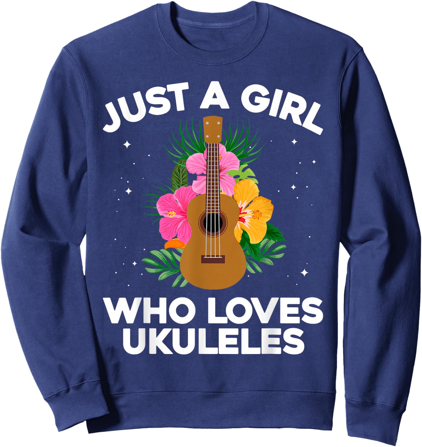 Best Ukulele Girls Hawaiian Guitar Ukulele Player Sweatshirt - Sweatshirt | Navy
