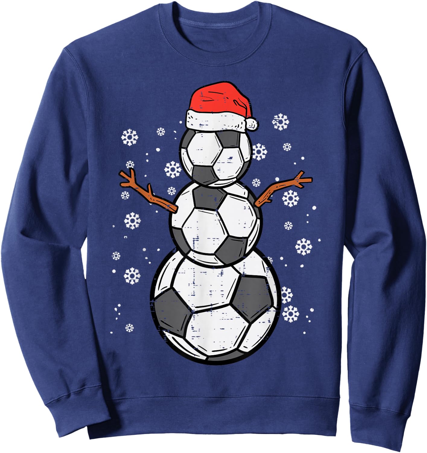 Soccer Snowman Xmas Christmas Sports Boys Girls Men Women Sweatshirt - Sweatshirt | Navy