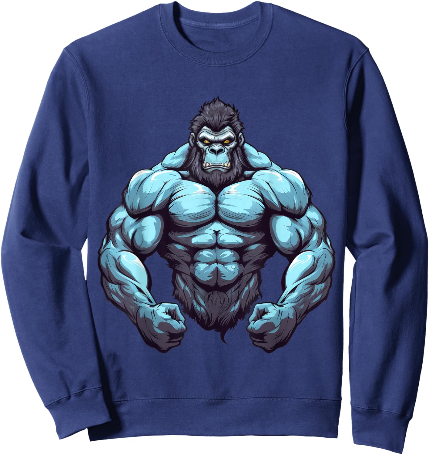 Gorilla Bodybuilder Muscular Body Gym Fitness Weightlifting Sweatshirt - Sweatshirt | Navy