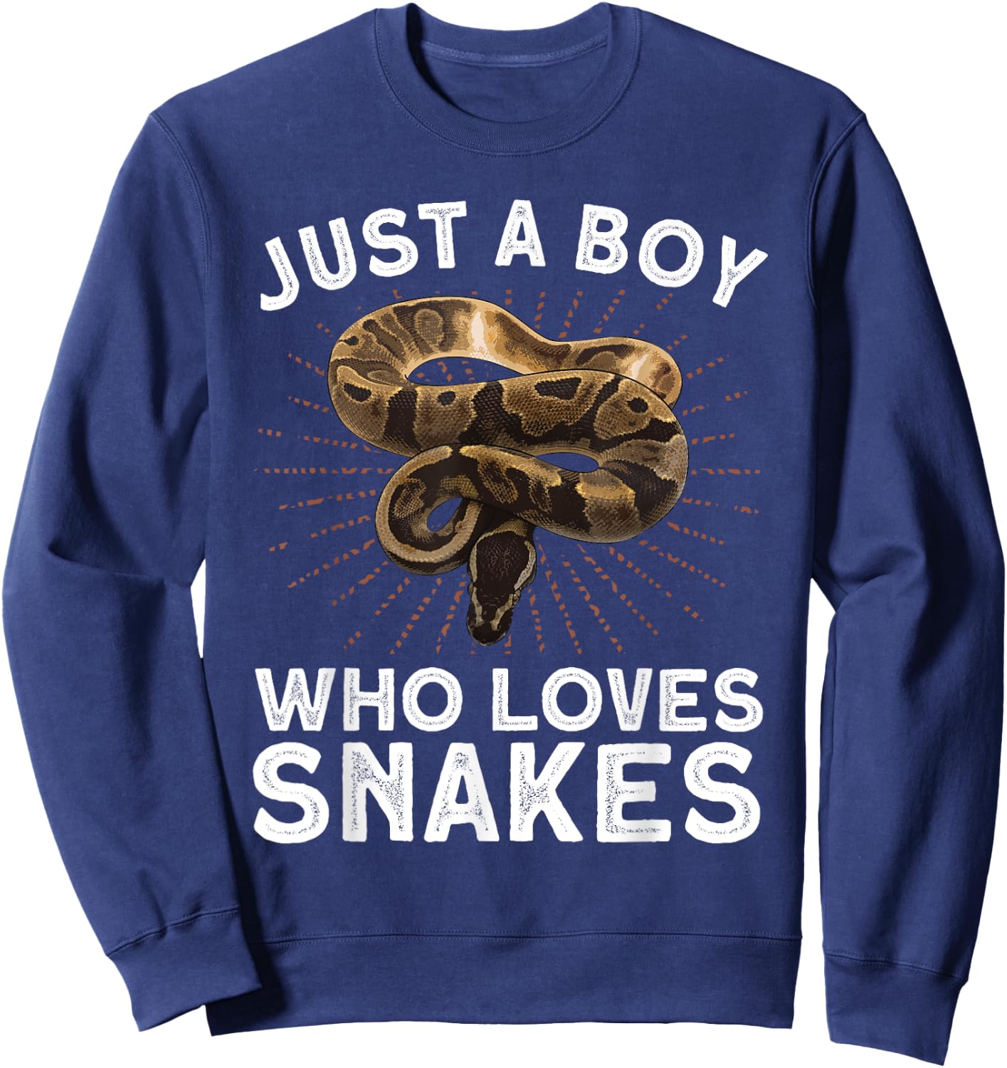 Funny Snake Art For Boys Kids Men Reptile Animal Snake Lover Sweatshirt - Sweatshirt | Navy
