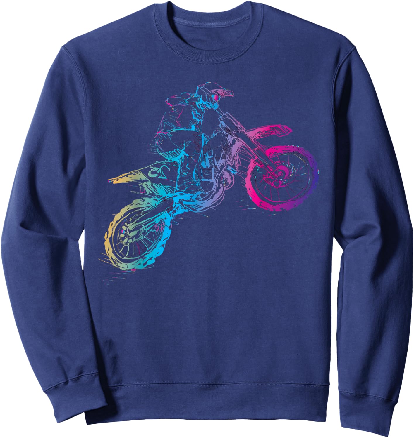 Dirt Bike Riding Motocross Lover Kids Boys Motorcycle Rider Sweatshirt - Sweatshirt | Navy