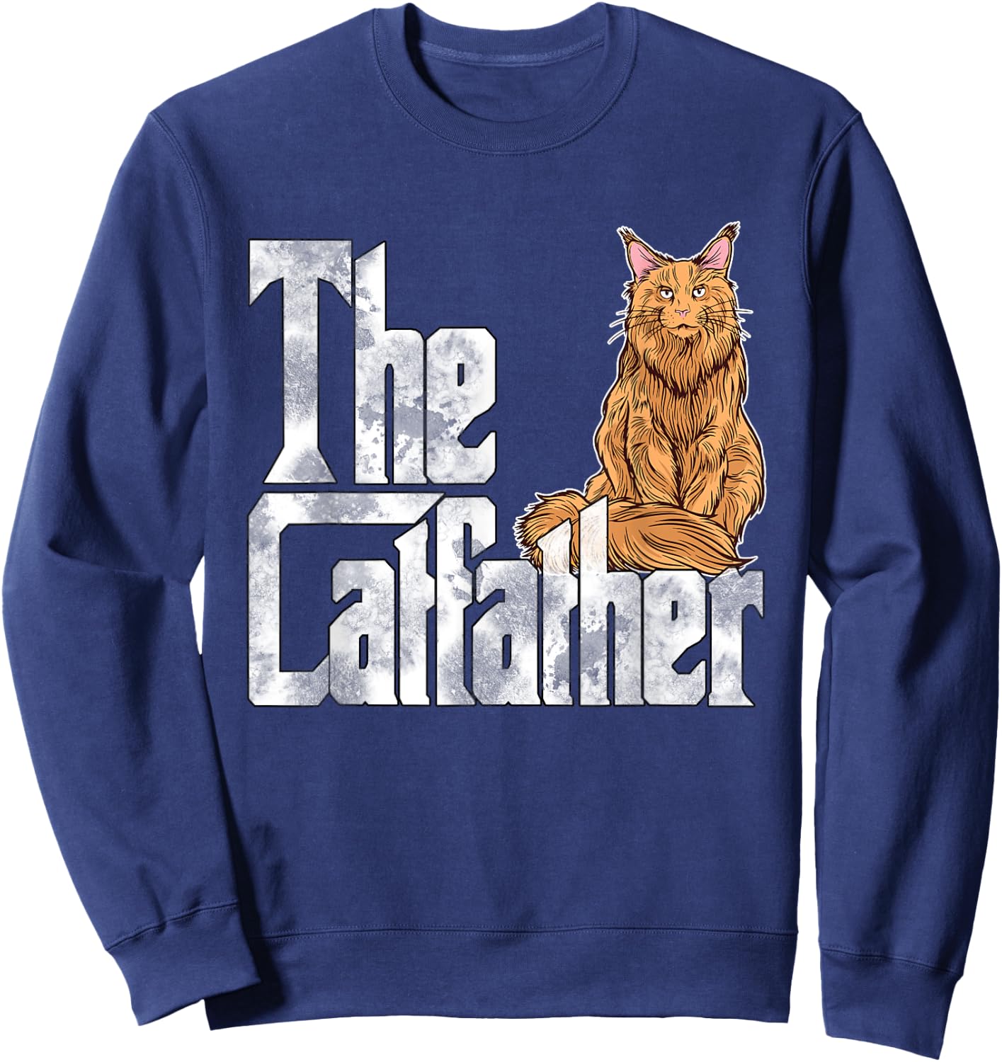 Cat Dad The Catfather Maine Coon Cat Father Kitty Daddy Women Sweatshirt - Sweatshirt | Navy