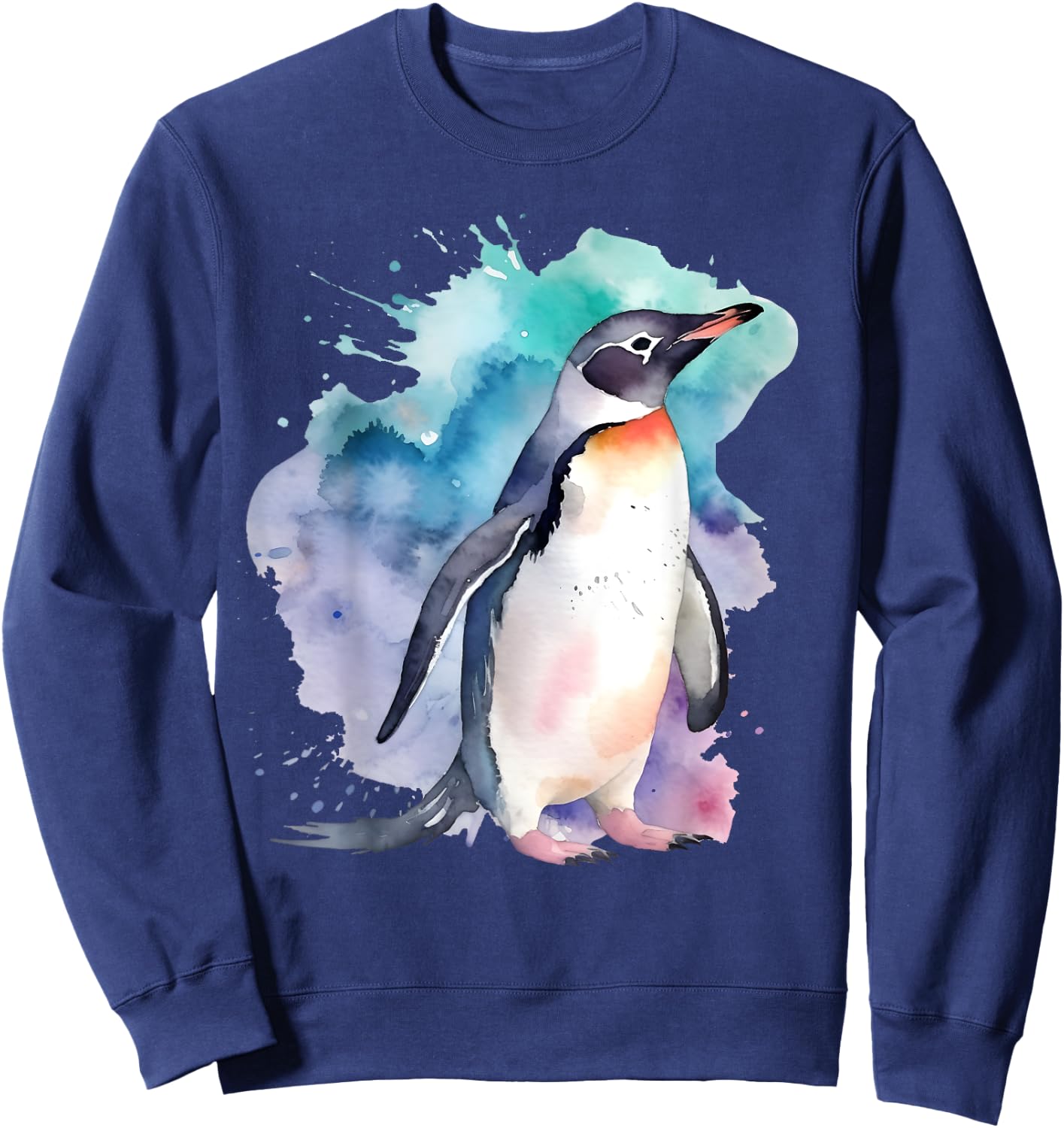 Penguin Watercolor Sweatshirt - Sweatshirt | Navy