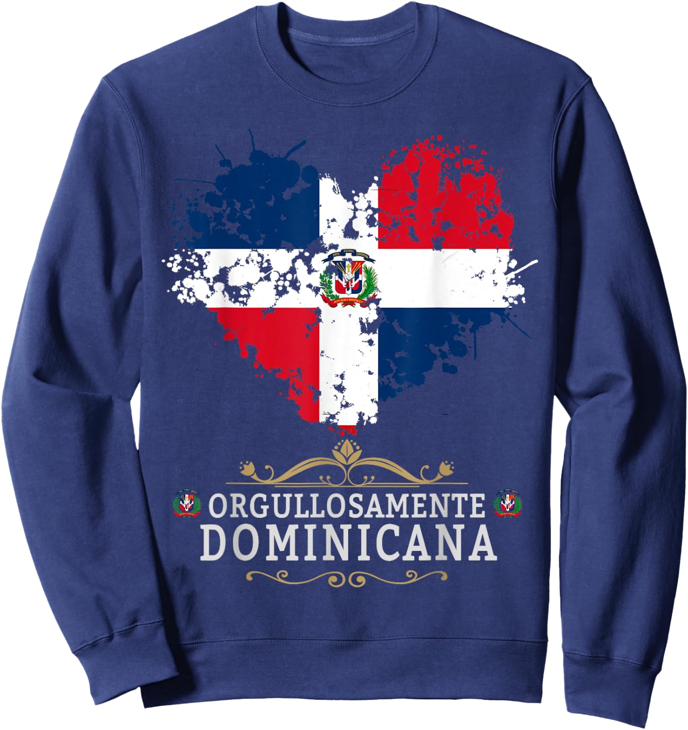 Coat of Arms Republica Dominicana & Dominican Flag Outfit Sweatshirt - Sweatshirt | Navy