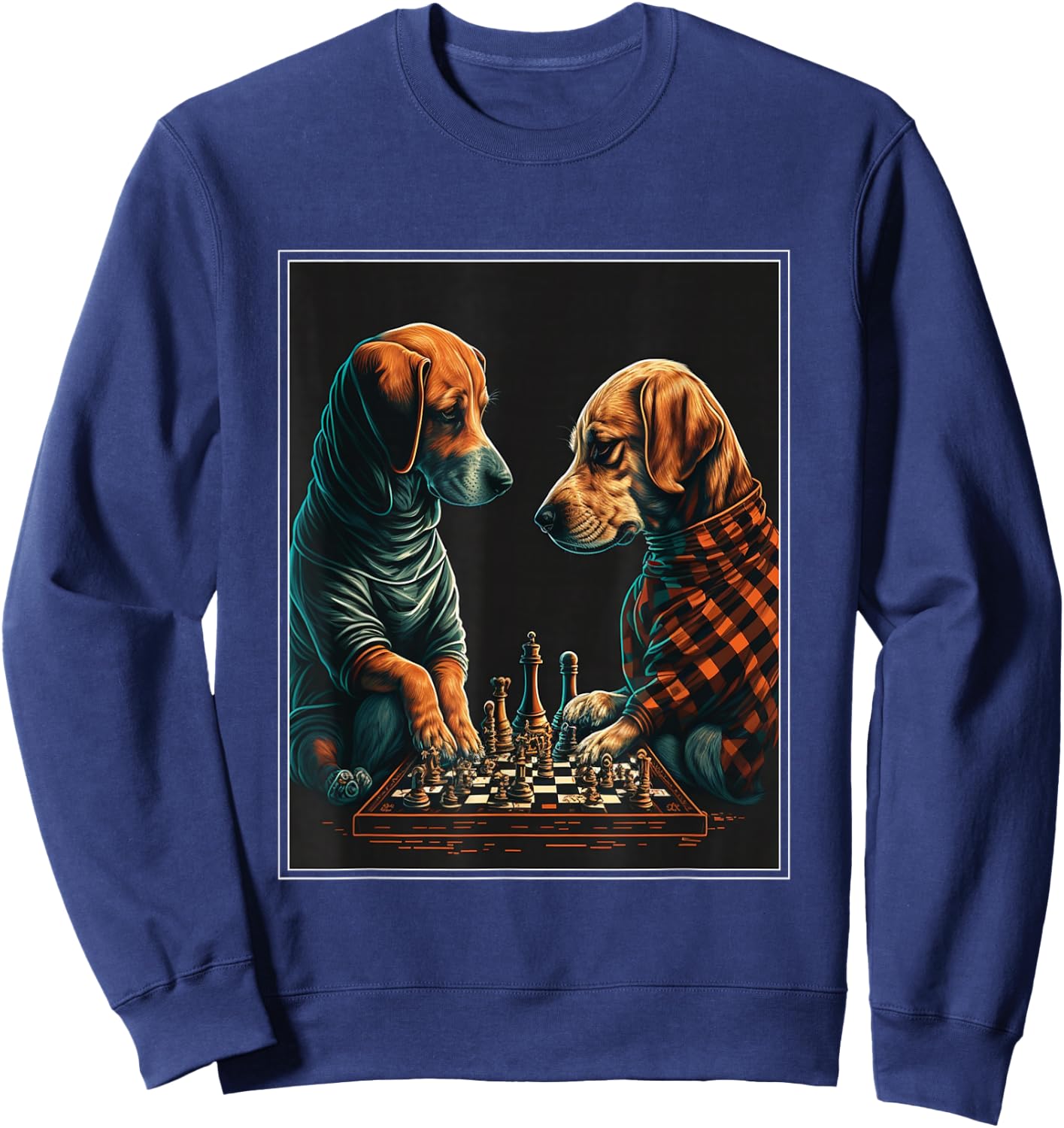 Dog Labrador Chess Player Lady King Sweatshirt - Sweatshirt | Navy