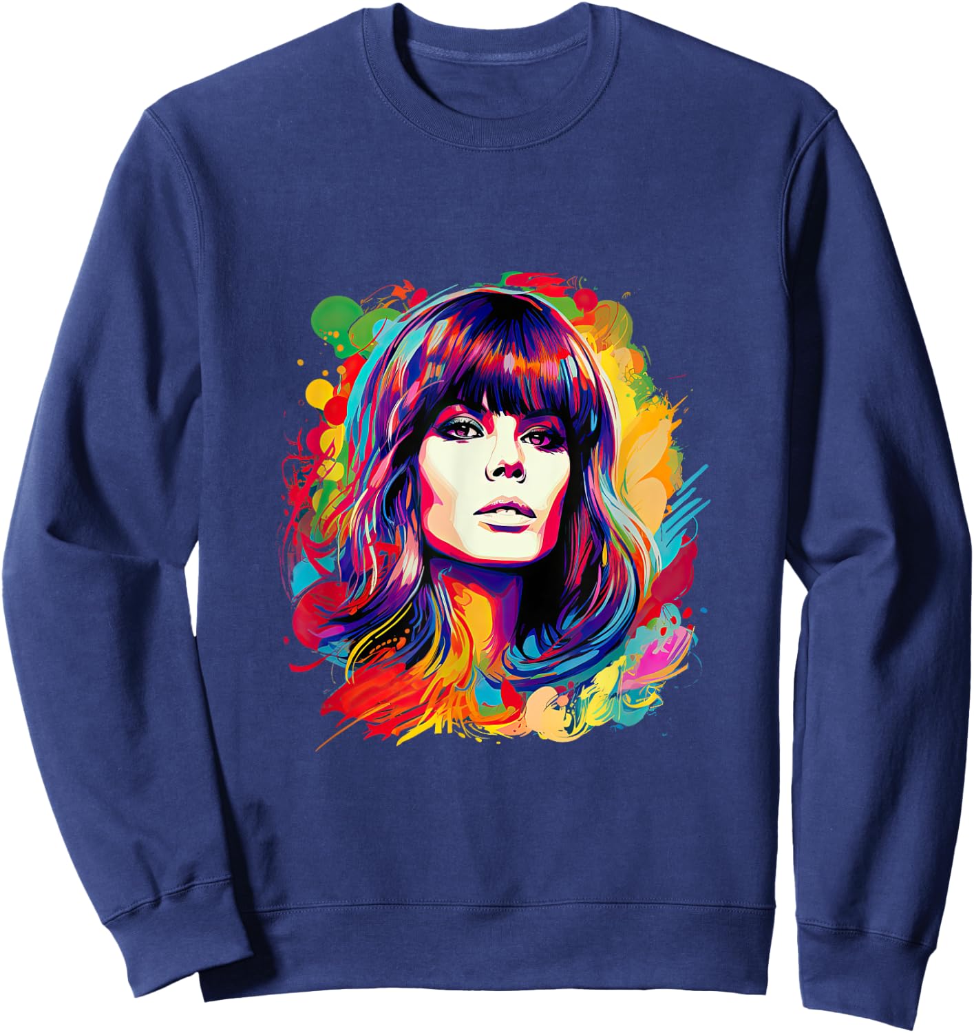 Soulful Serenade: Isometric Art of Astrud Gilberto Sweatshirt - Sweatshirt | Navy