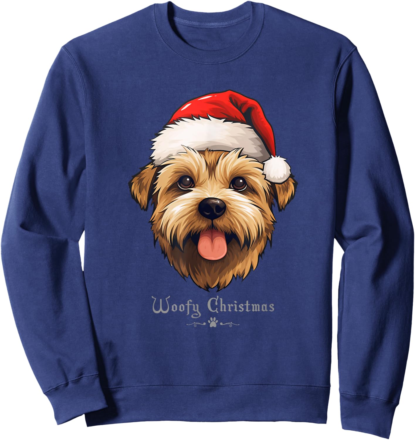 Norfolk Terrier Dog Funny Woofy Christmas Simple Design Sweatshirt - Sweatshirt | Navy